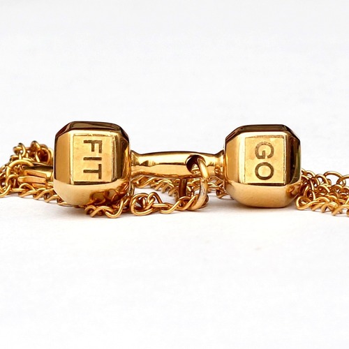 GOLD ANTIQUE FINISH  DUMBELL NECKLACE