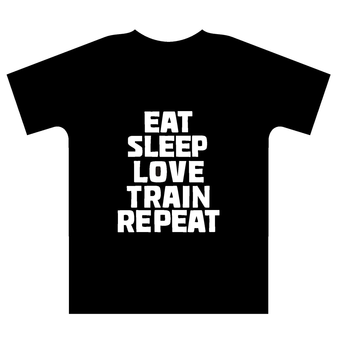 eat slrrp love train repeat tshirt