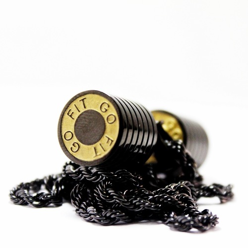 BLACK ROUND DUMBBELL NECKLACE