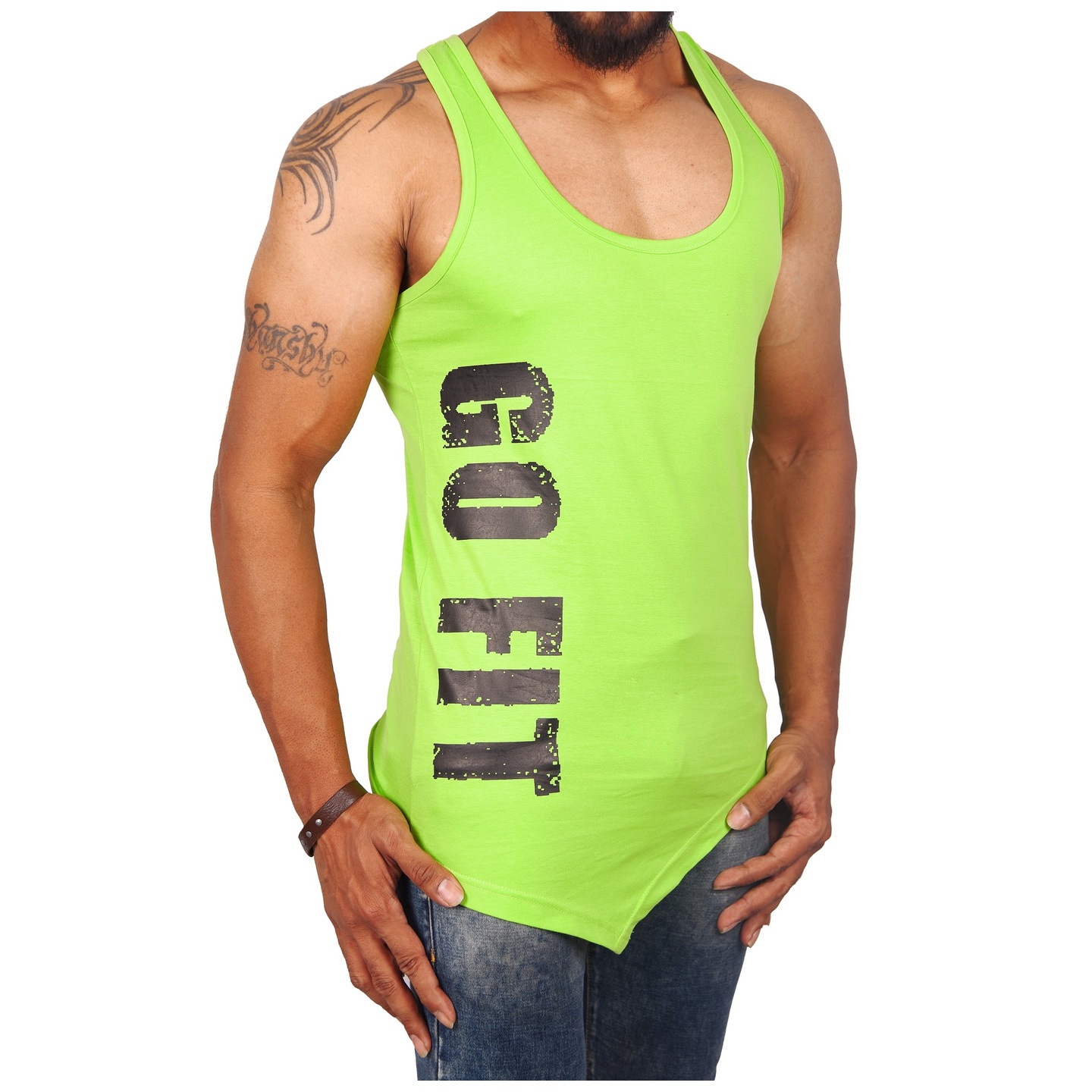 green gym vest(v)