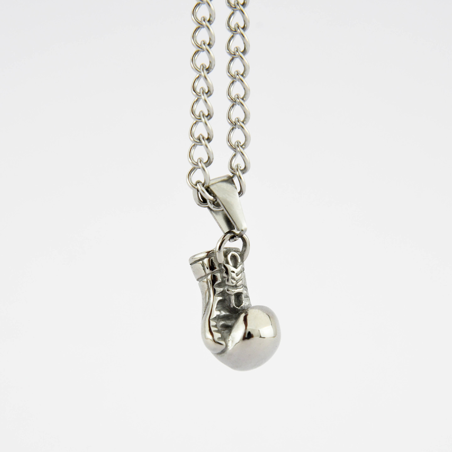 silver boxing glove necklace