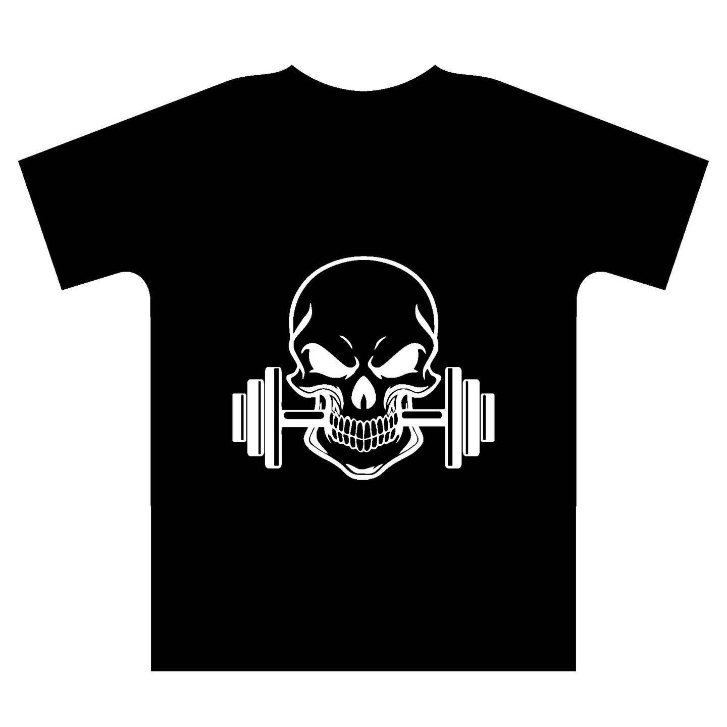 skull barbell tshirt