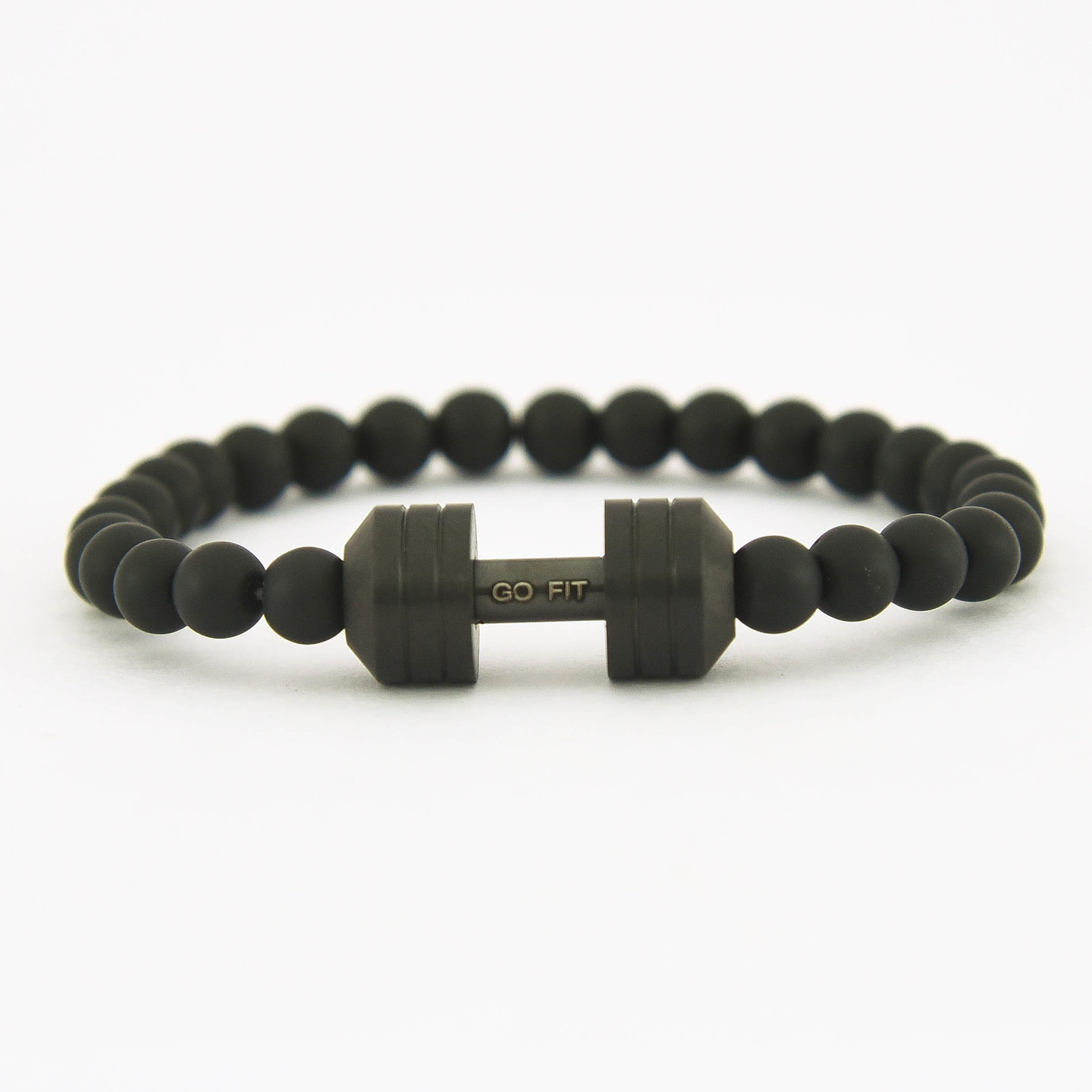 black stack pate dumbell bracelet