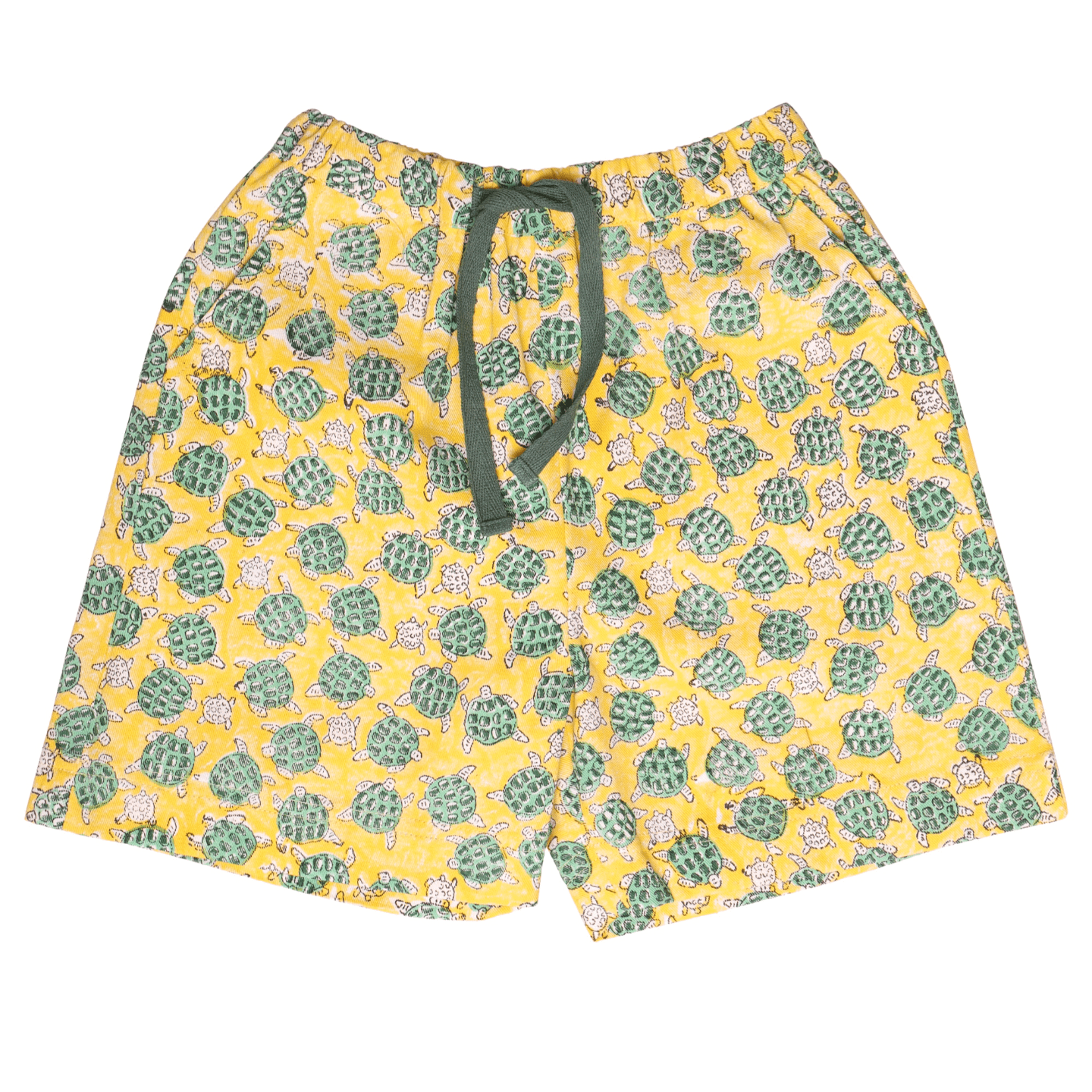 Boys Block Printed Twill shorts Yellow