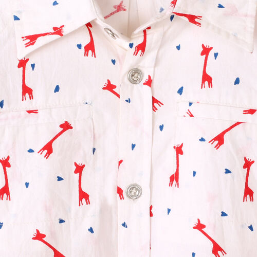 Boys Red Giraffe Shirt