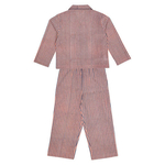Block Printed Unisex Night Suit Set Stripes Pink