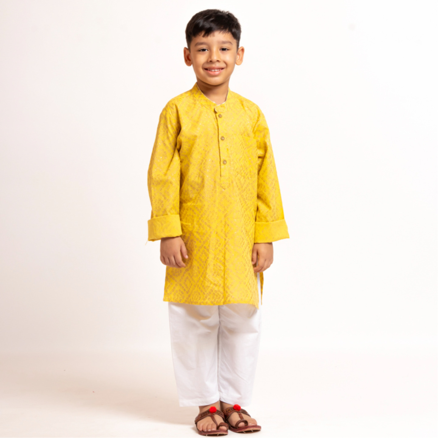 Boy's kurta Pyjama Set Yellow