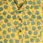 Block Printed Boys Shirt Sea Turtle Print Yellow