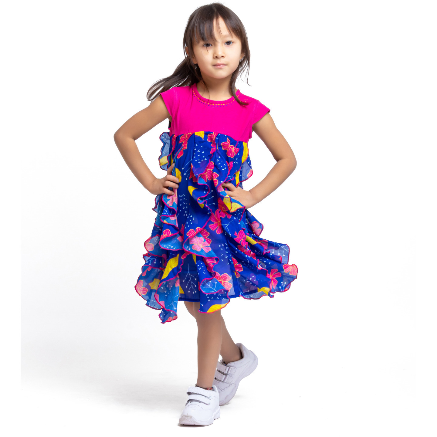 Sunny Dress Floral Ruffle Dress Blue