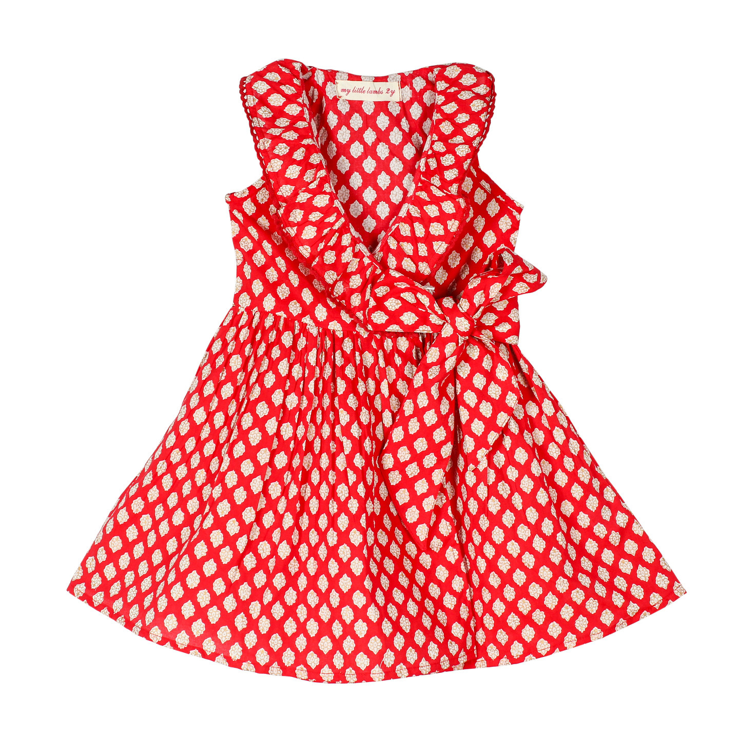 Garima Red printed Wrap dress
