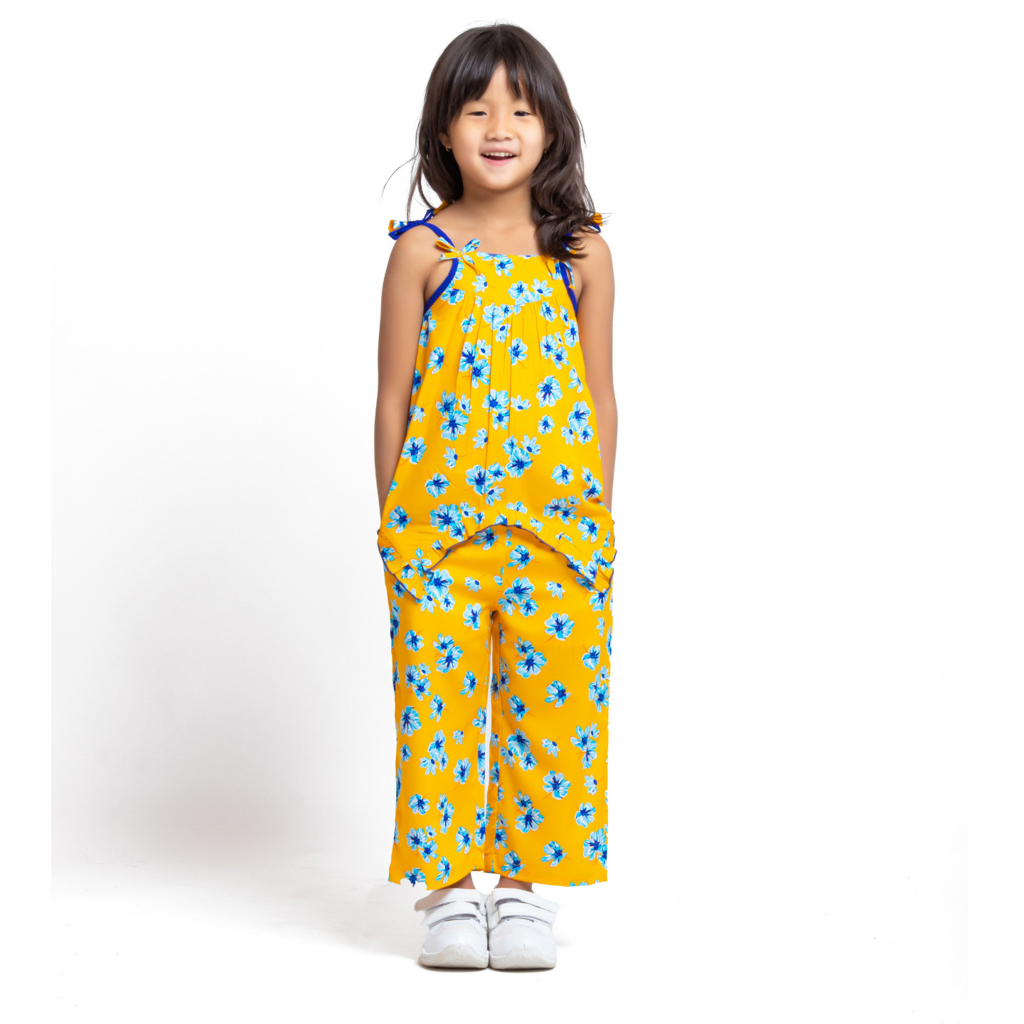 Mila Floral Coord Capri Set Yellow