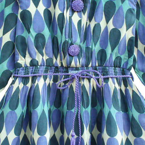 Printed Dress Argyle teardrop Blue
