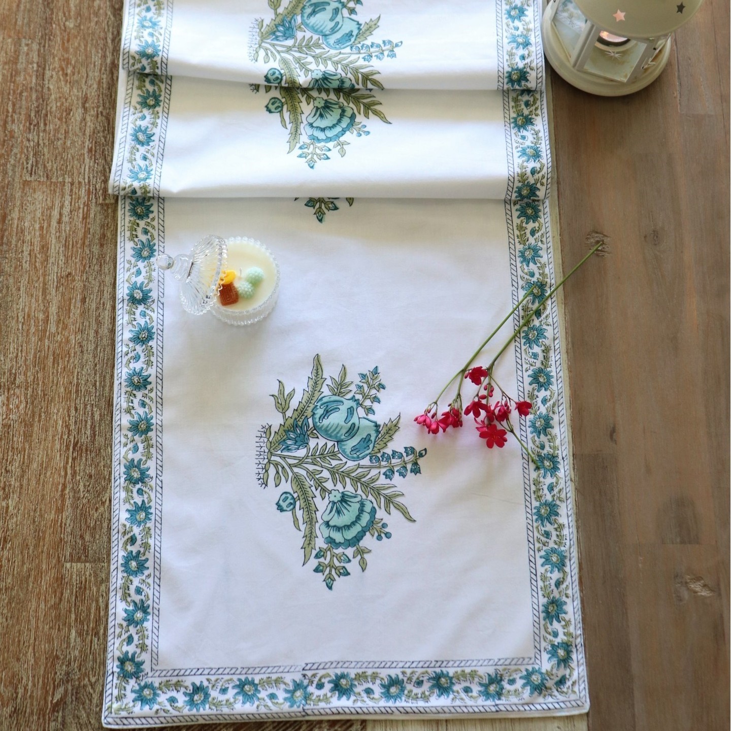 Blue Garden Table Runner