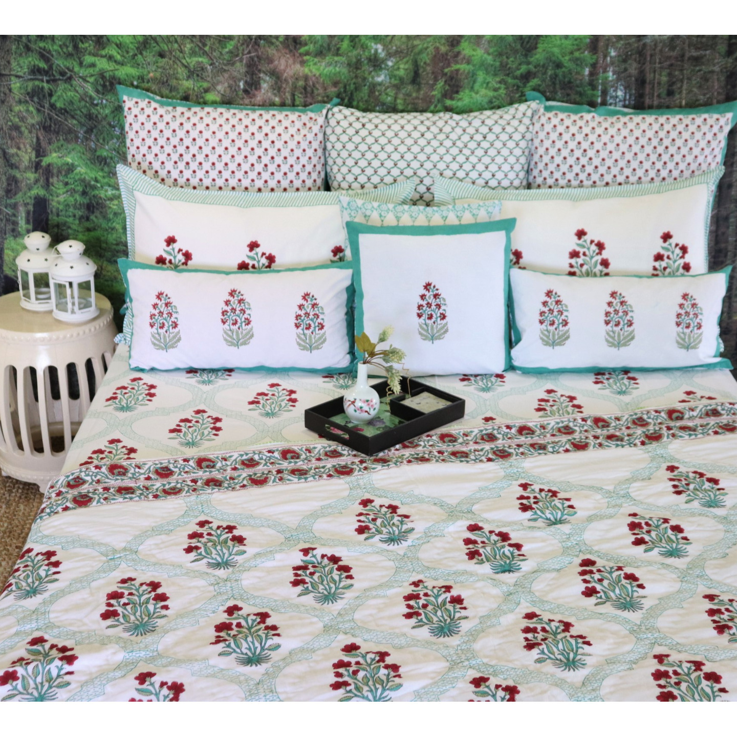 800TC Noor Bagh Super King Fitted Sheet Set