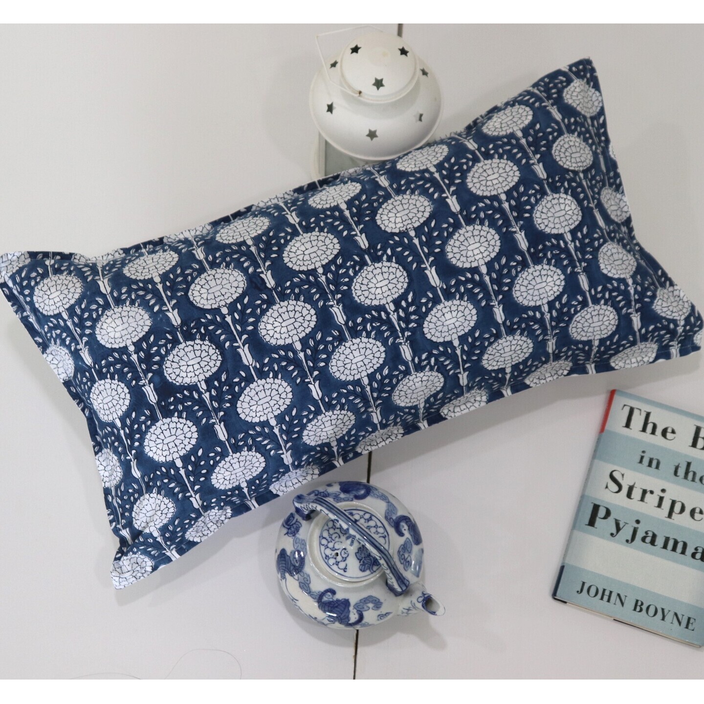 Blue Marigold 30cmsx58cms Cushion Cover
