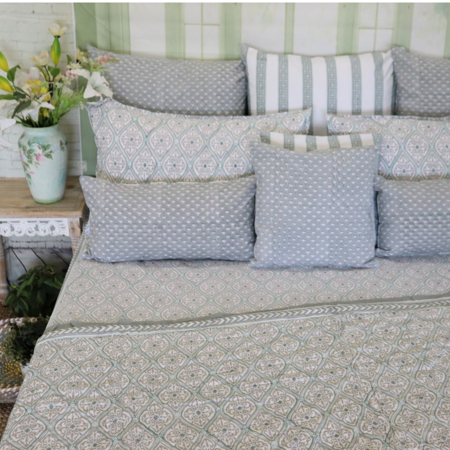 700TC Morning Dew Super Single Fitted Sheet Set