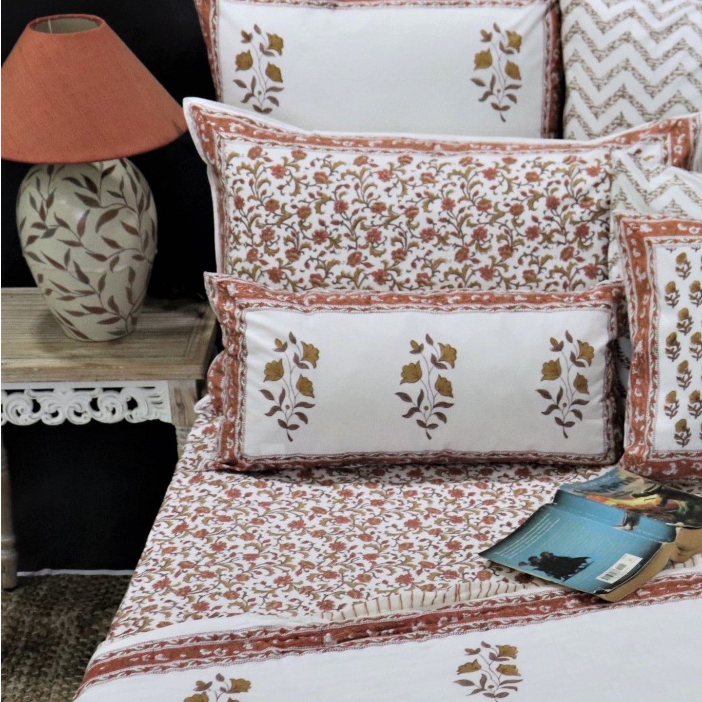 800TC Autumn Leaves Single Fitted Sheet Set