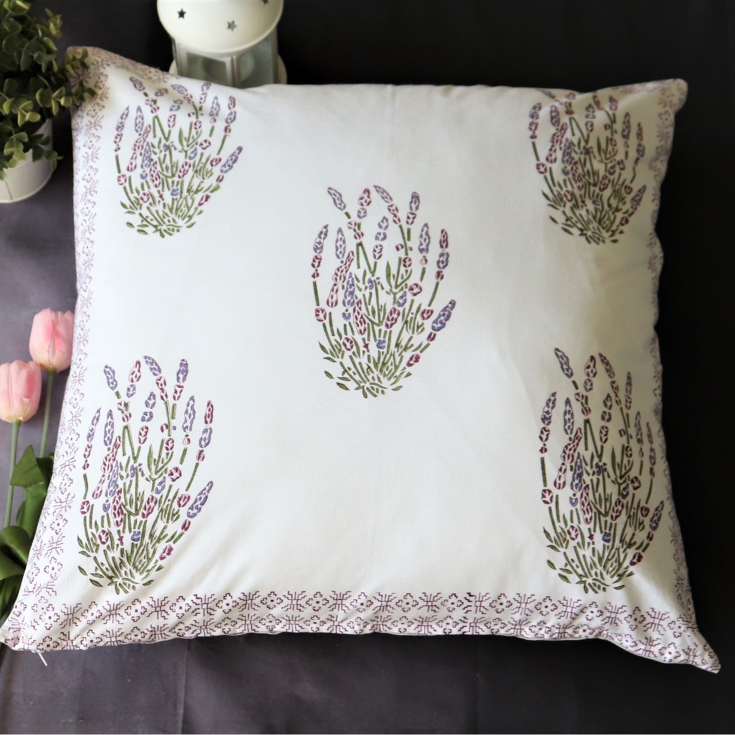Winter Bloom 60cmsx60cms Cushion Cover
