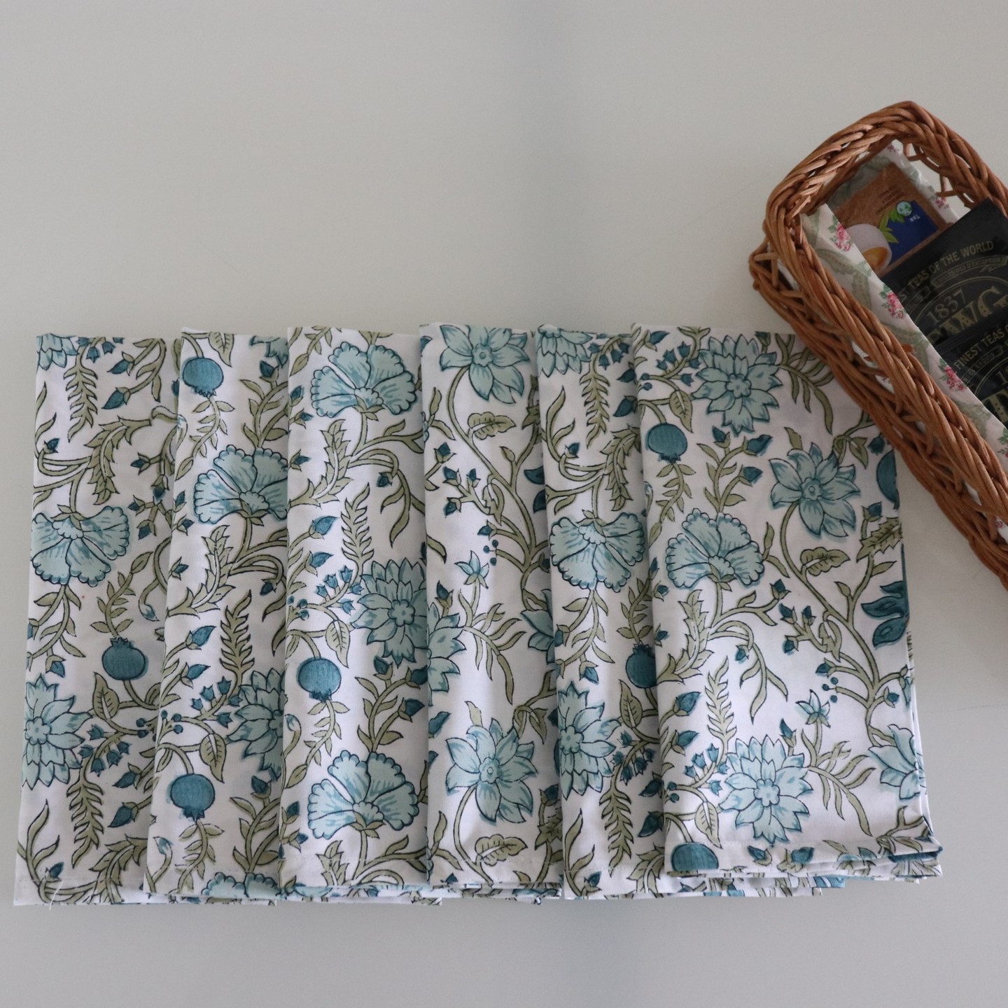 Blue Garden Table Napkins - Set of 6