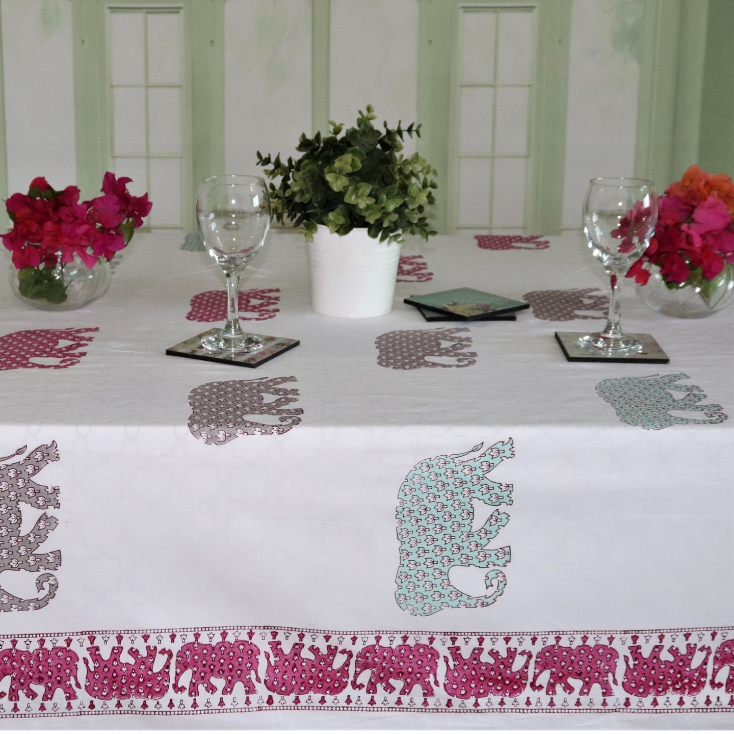 Elephant 8 Seater Table Cloth