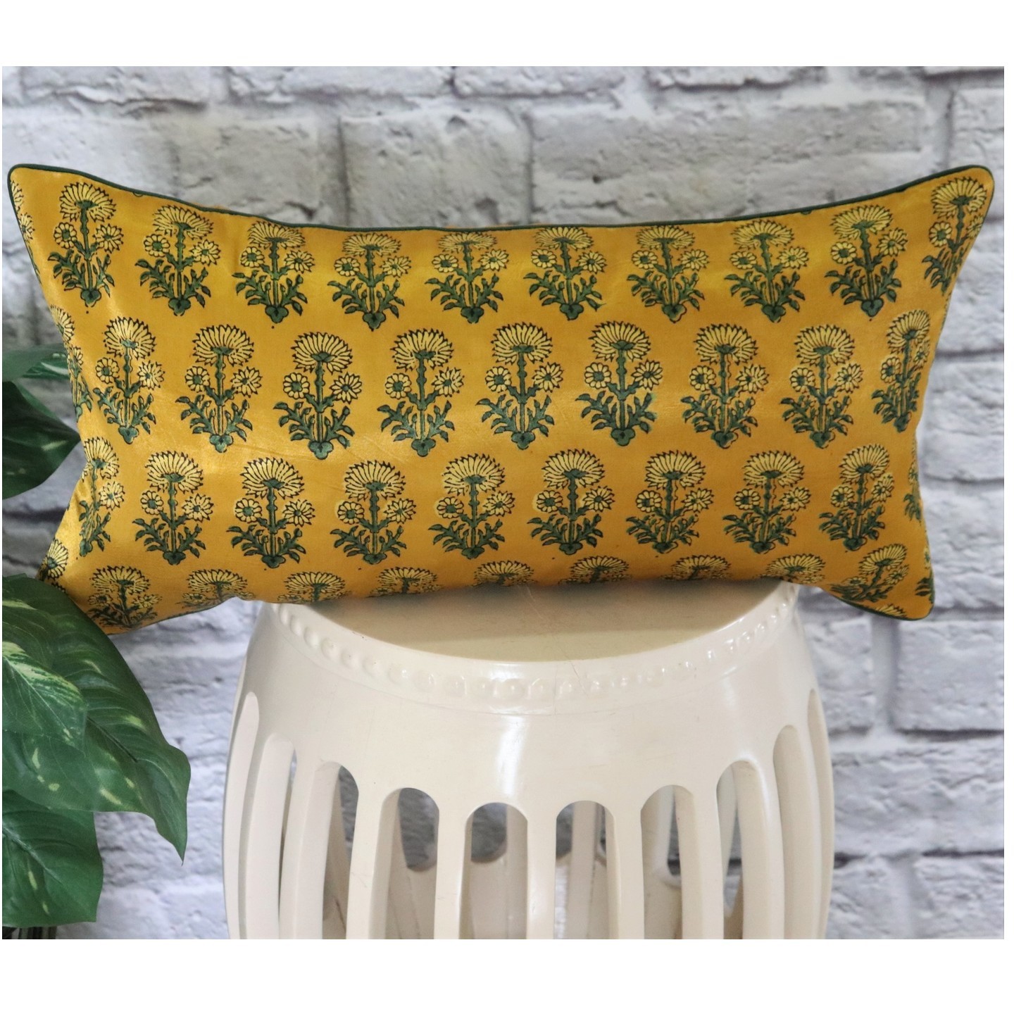 Sunflower Mashroo Silk 30cmsx58cms Cushion Cover