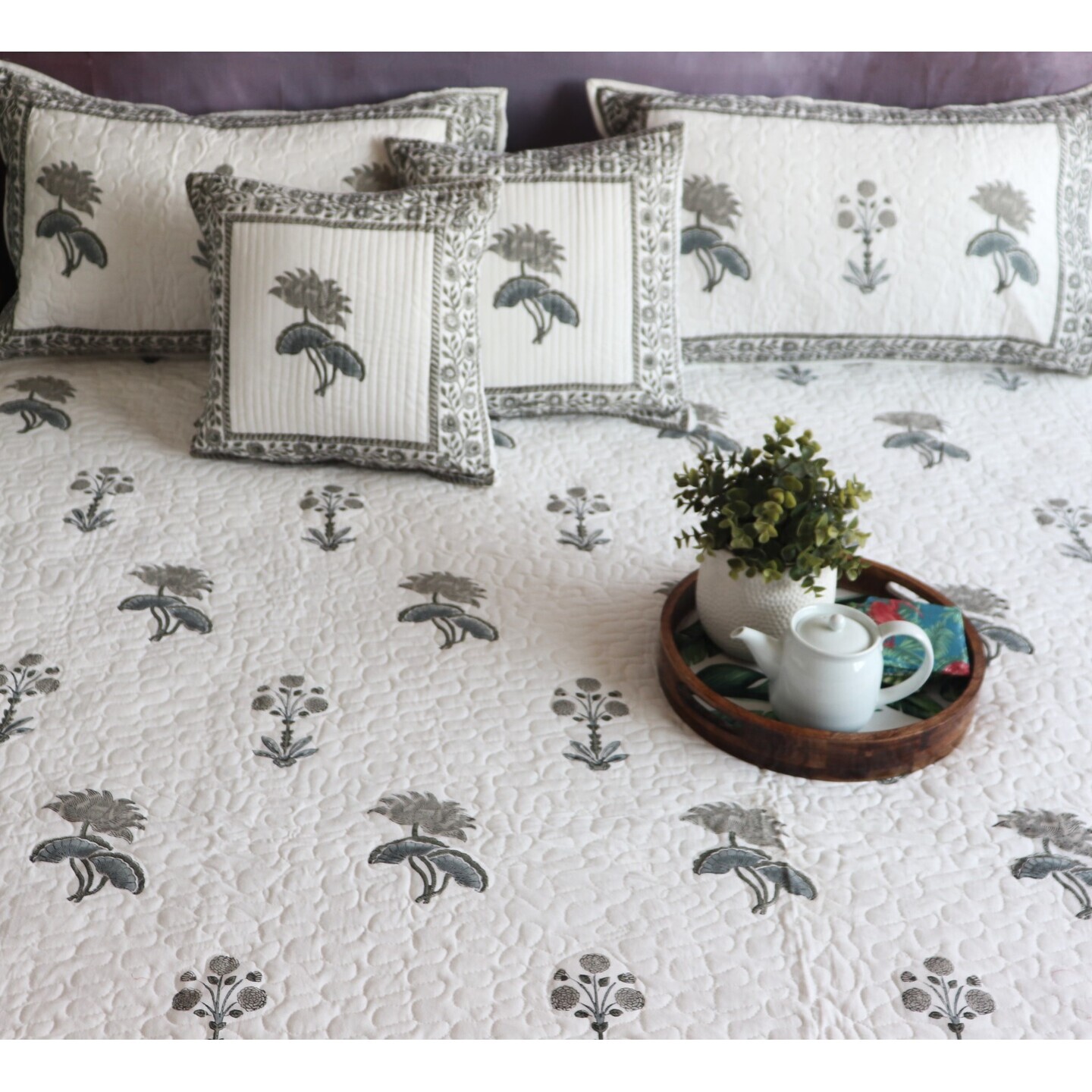 Rain Clouds Super KingKing Quilted Bedspread Set