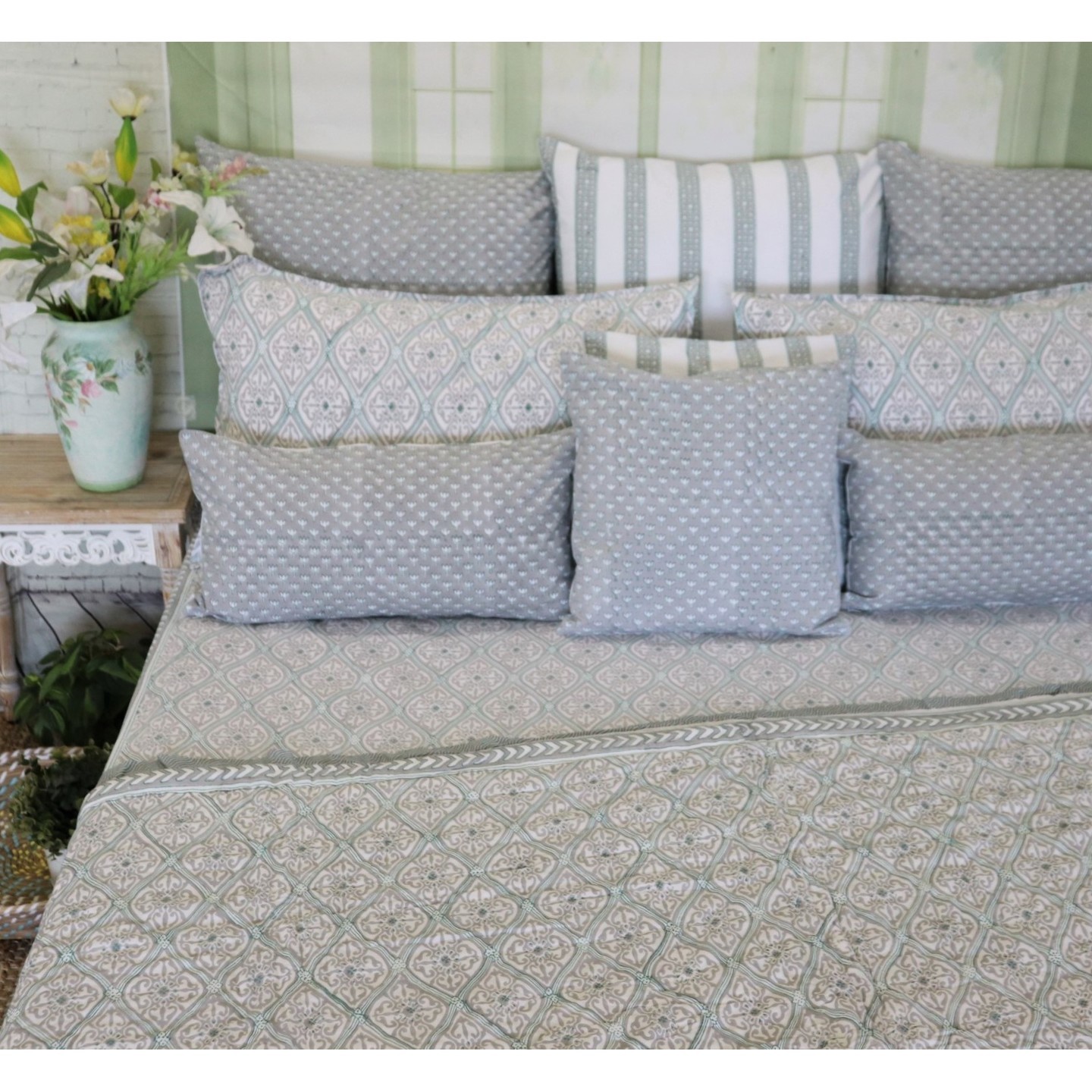 700TC Morning Dew King Fitted Sheet Set