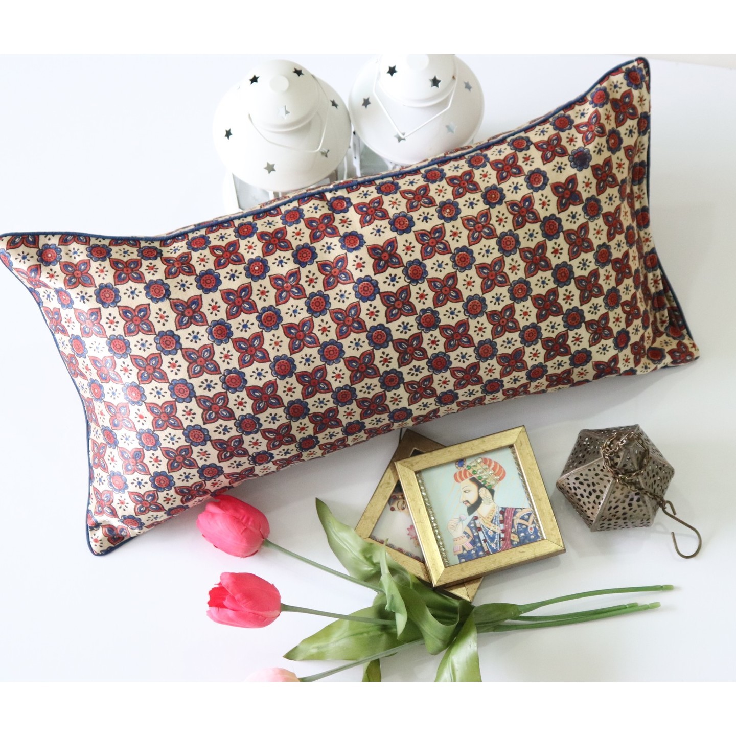 Riddhi Mashroo Silk 30cmsx58cms Cushion Cover
