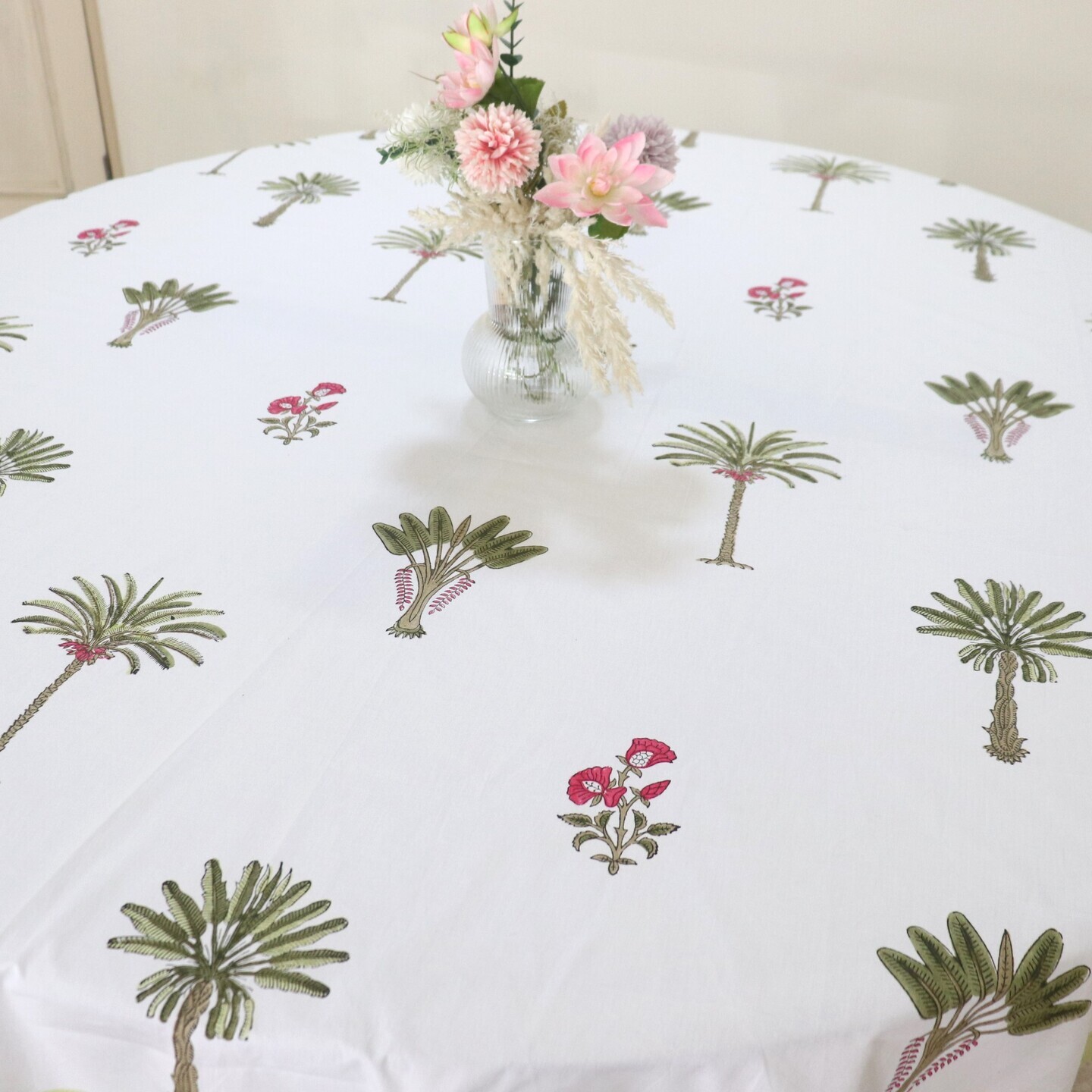 Palm Tree 180cms x 180cms Round Table Cloth
