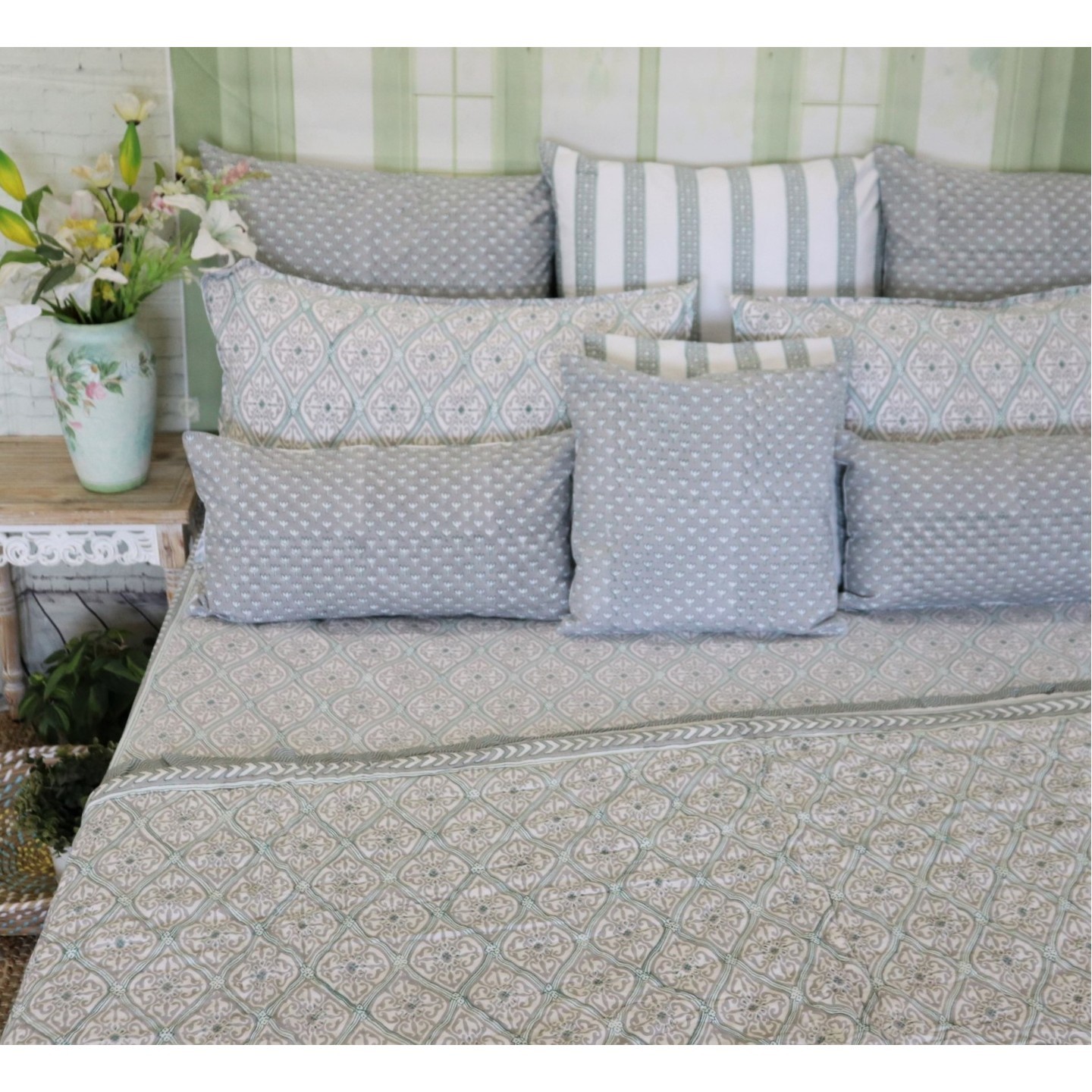 700TC Morning Dew Queen Fitted Sheet Set