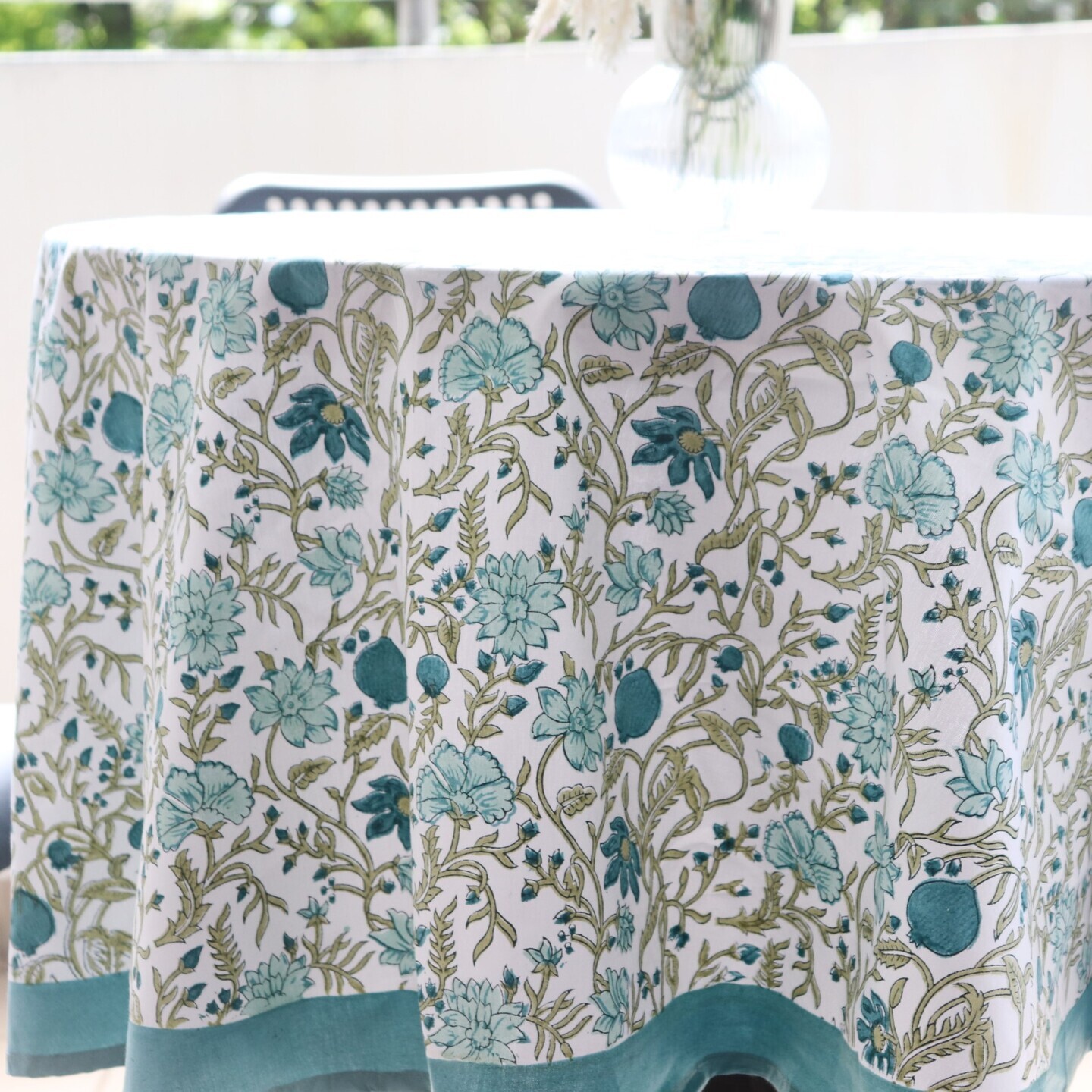 Blue Garden 150cms x 150cms Round Table Cloth