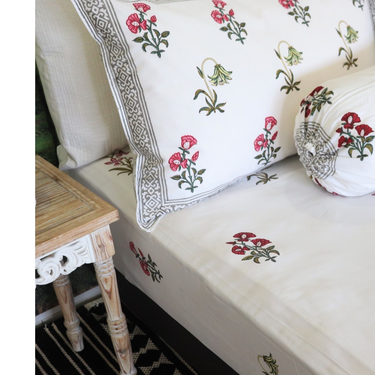 800TC Vasant Super Single Size Fitted Sheet Set