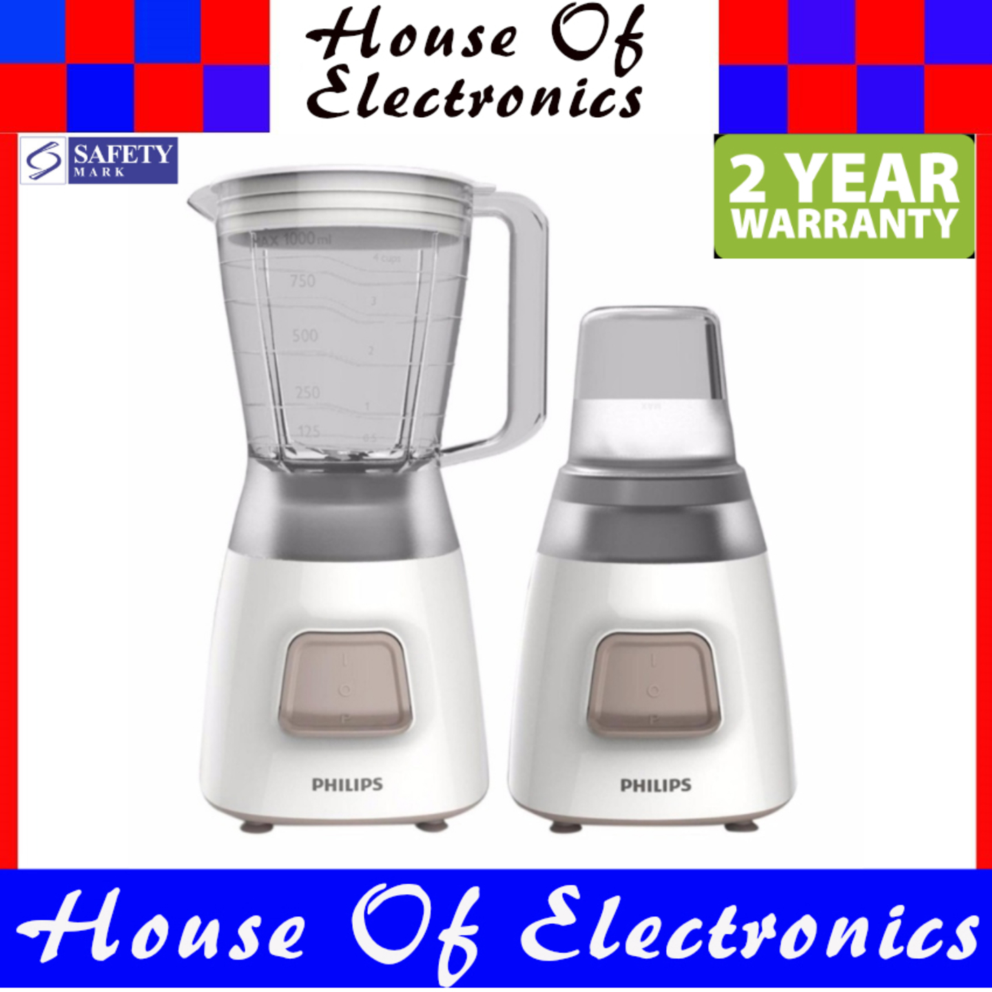 Philips HR2056 Blender With Dry Mill. 350 Watts. 2 Years Warranty by Philips.