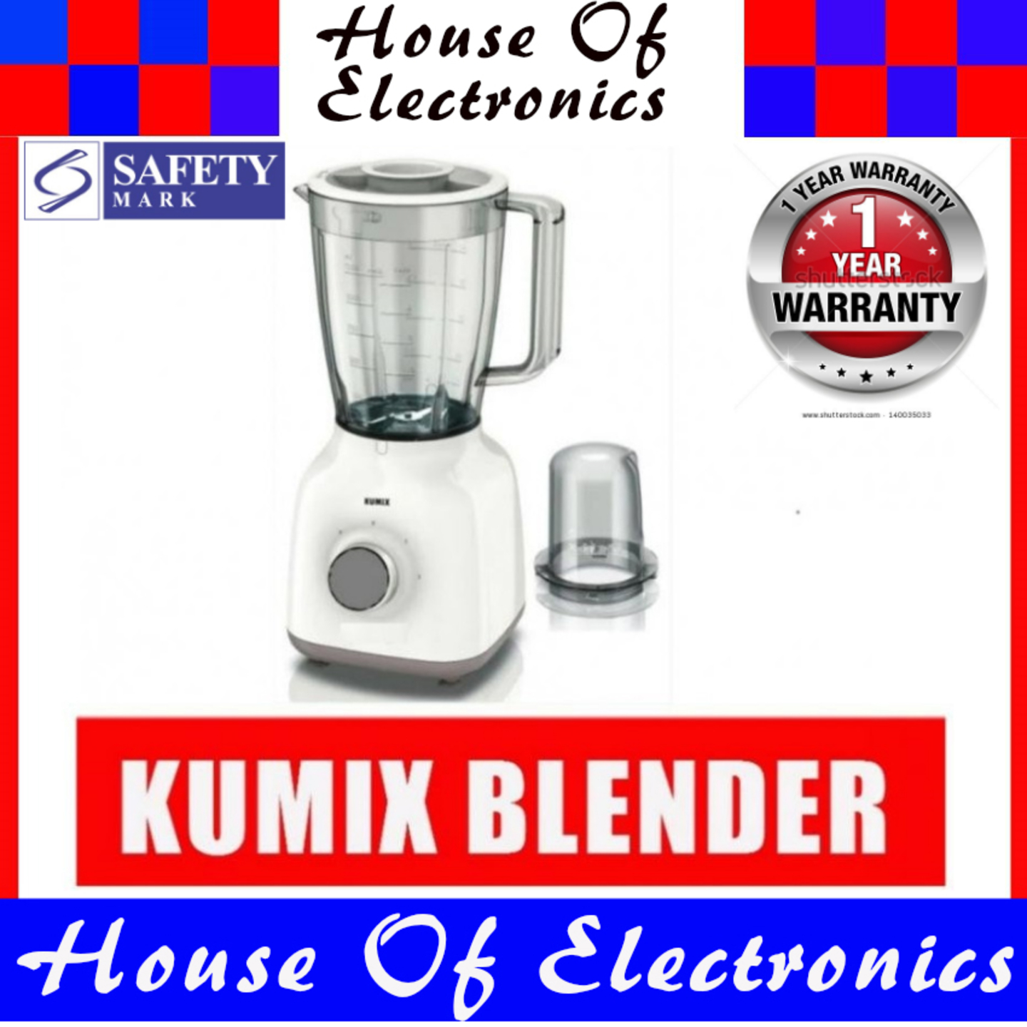 Kumix Model : KBL2960 2 in 1 Blender PSB safety Mark Approved.1 Year Warranty.