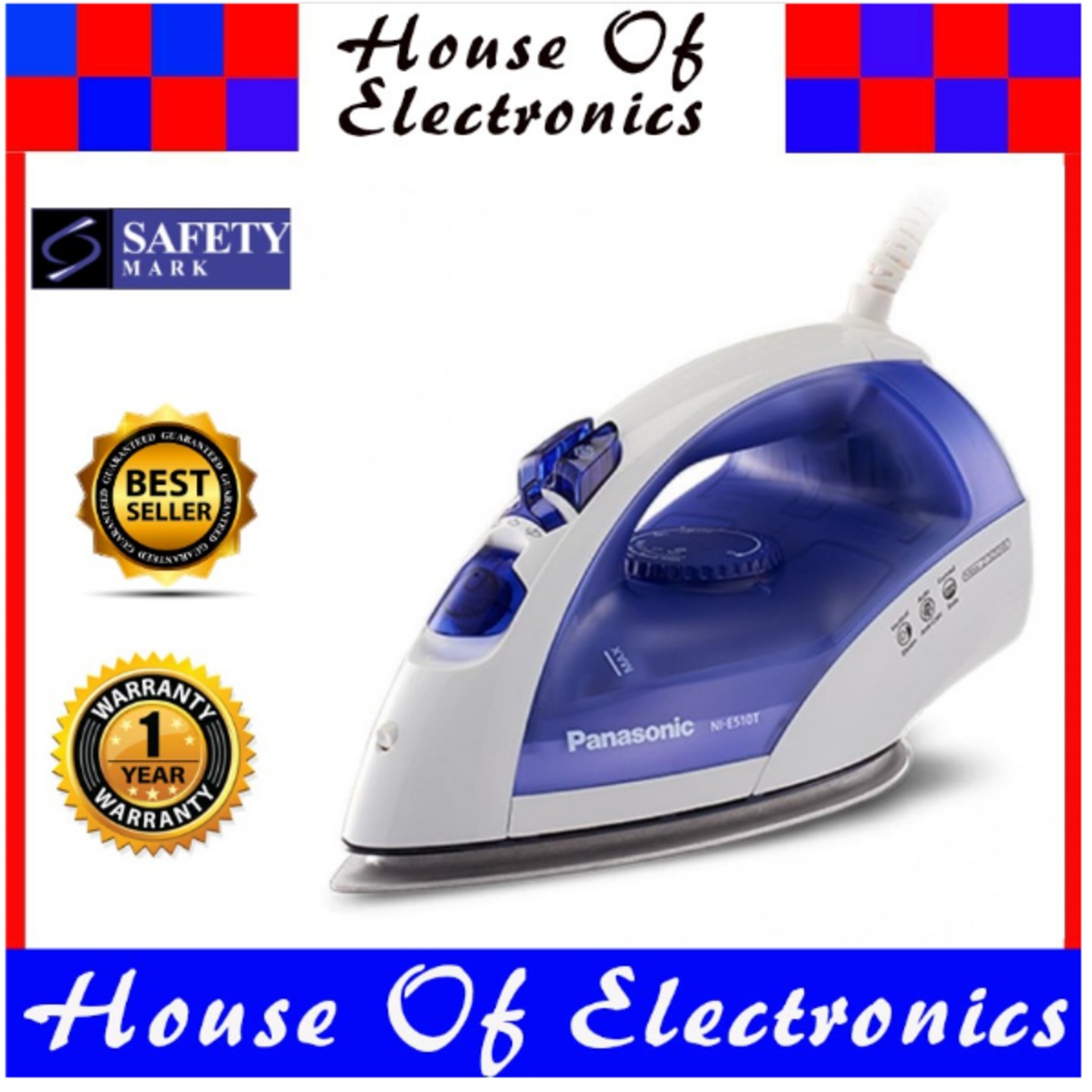 Safety Mark Approved * Panasonic NI-E510T Steam Iron. 