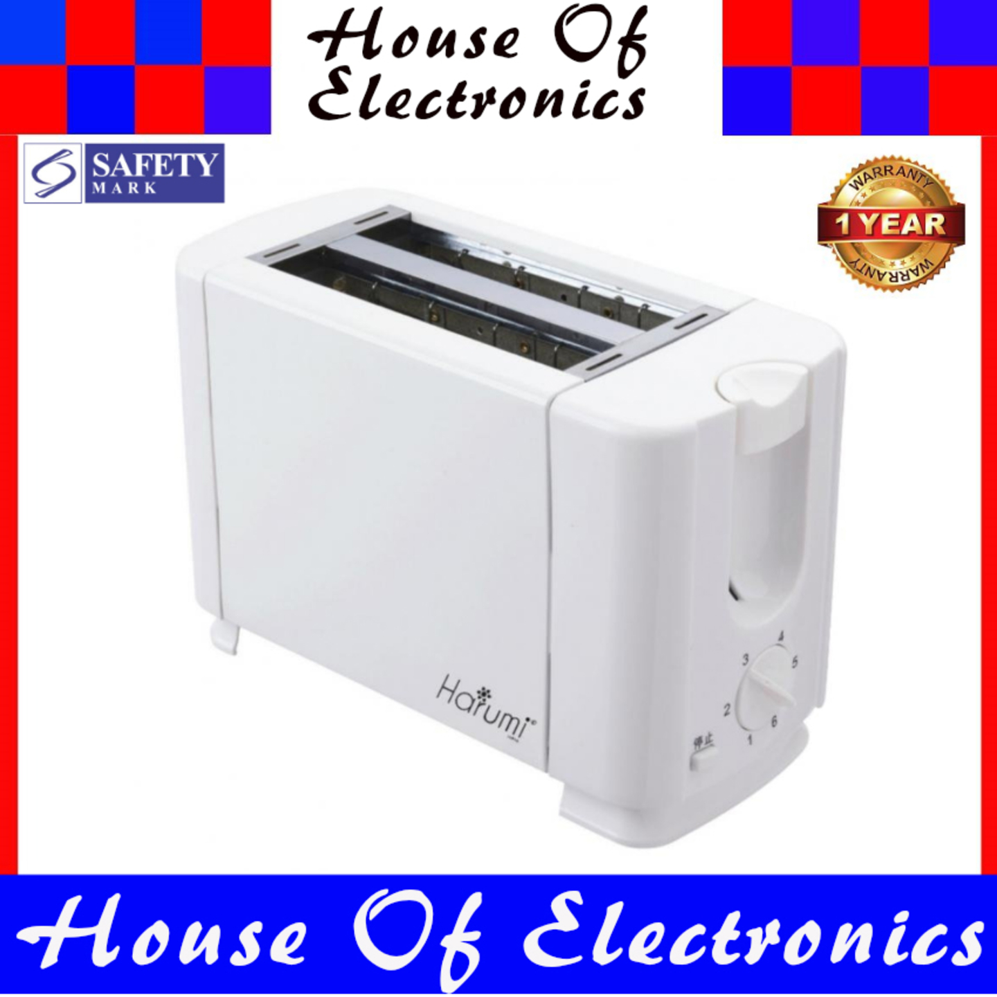 HARUMI 2 slice POP-UP Toaster HBT 2002. 1 Year Warranty