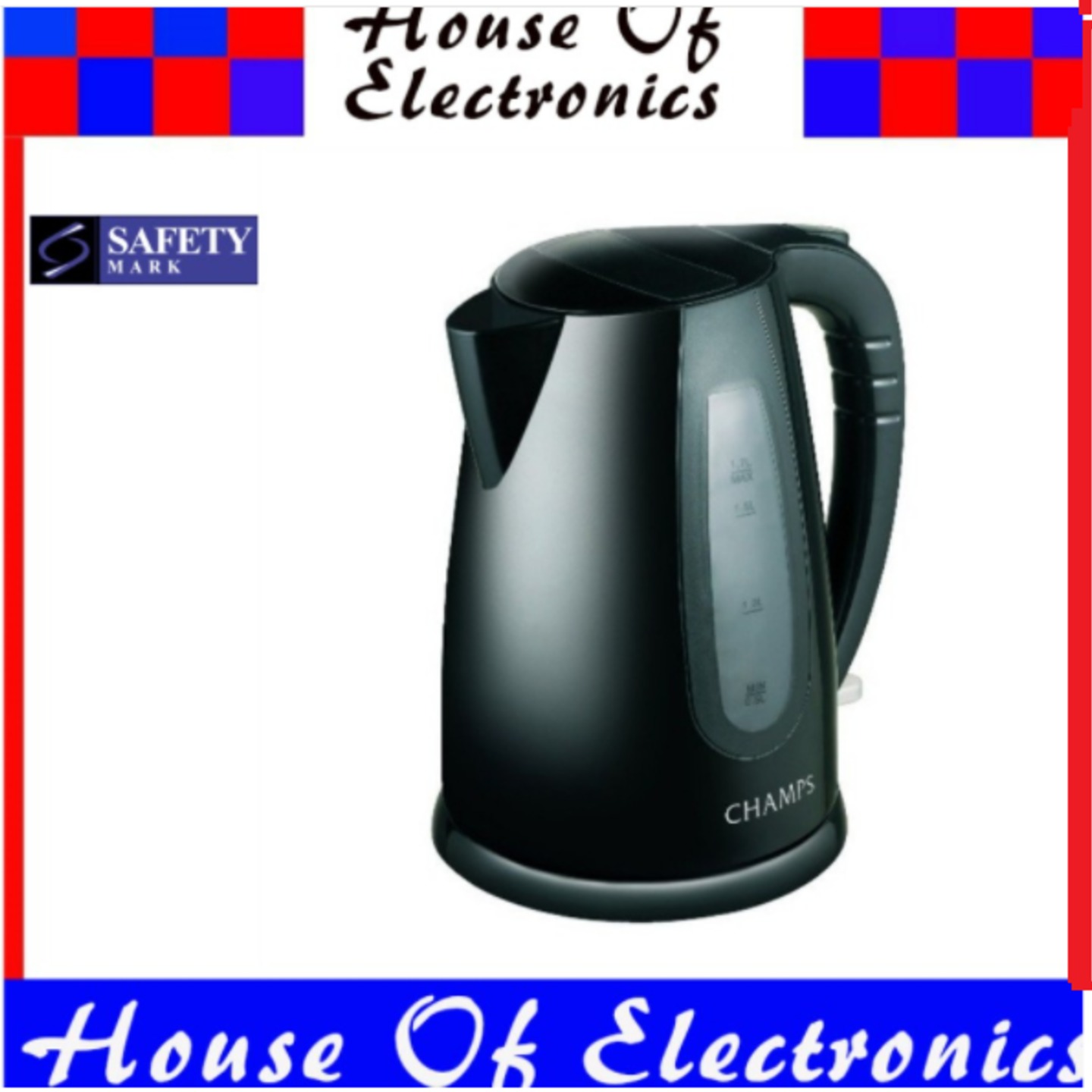 Champs KE173 Kettle Electric 1.7 Litres Black. 