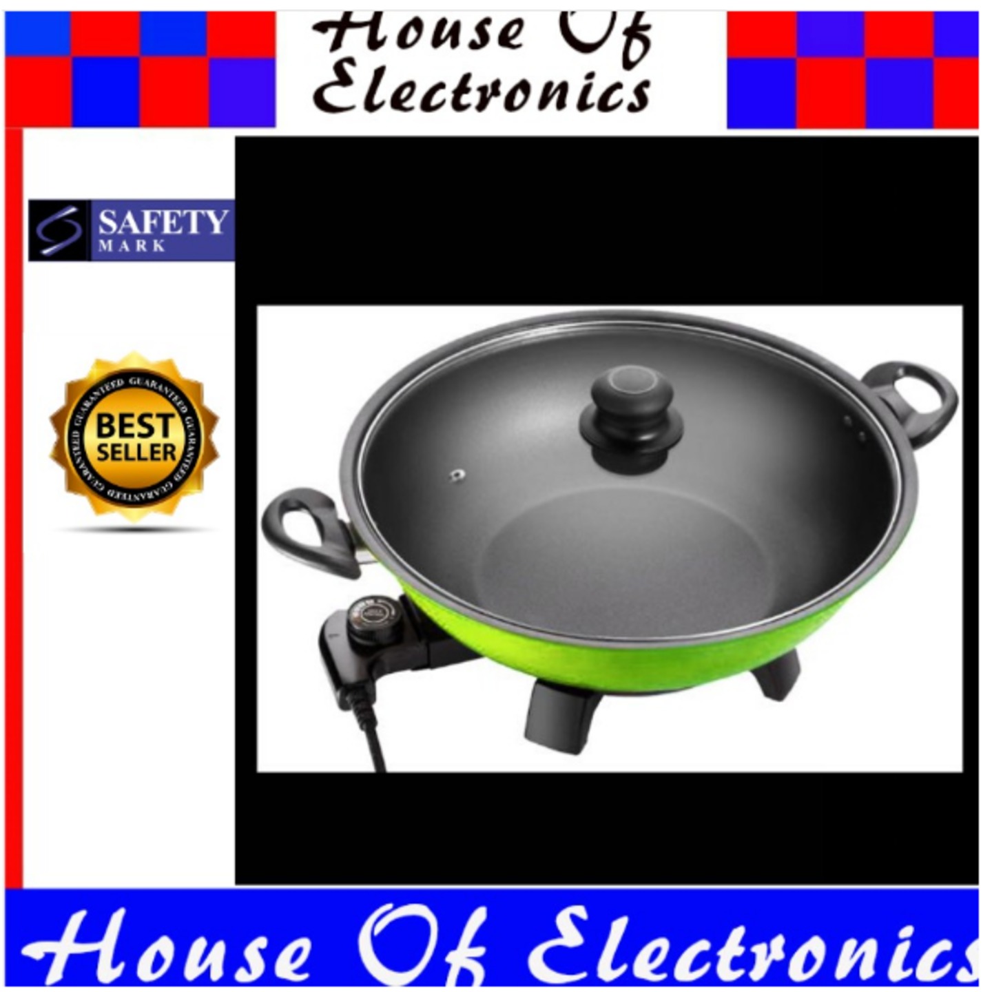 Mazura MZ12A 12" Electric Wok Pan. 1 Year Warranty. Safety Mark Approved