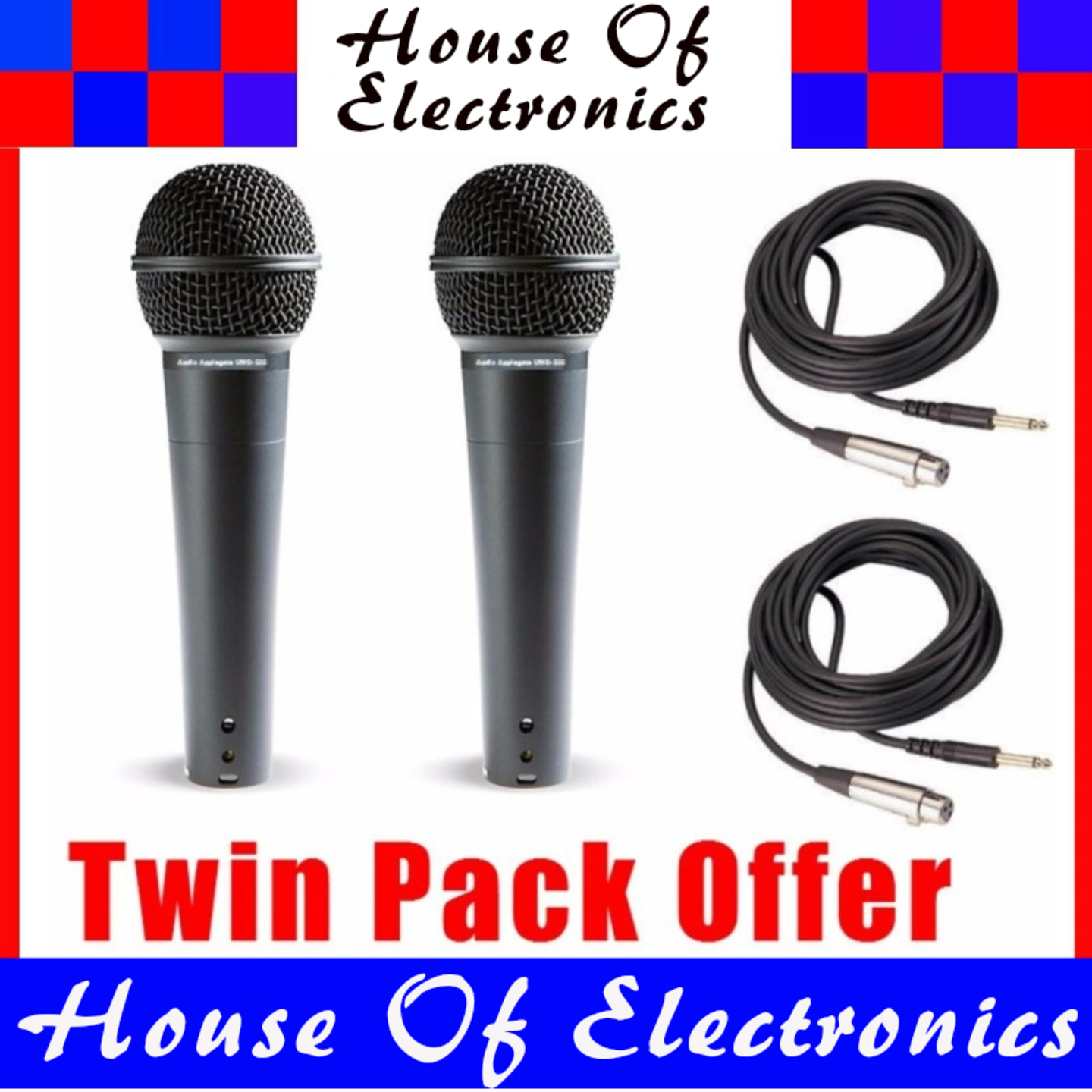 Microphone Twin Set. Audio Applegate Microphone Twin Set. Wired Connectivity. 100Hz - 15KHz. 600 Ohms Impendance. 176 grams light weight.