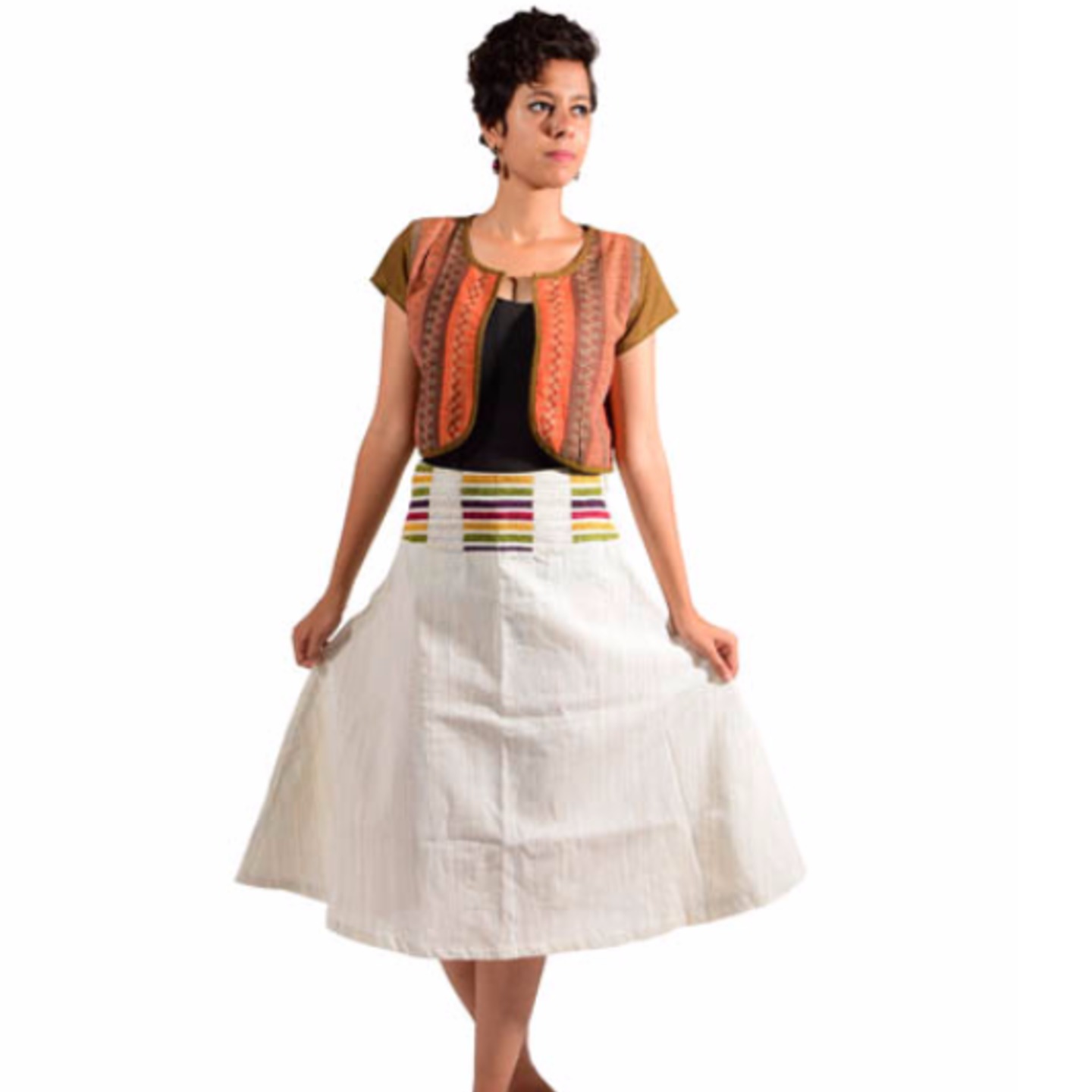 Multi-color Waistband Skirt