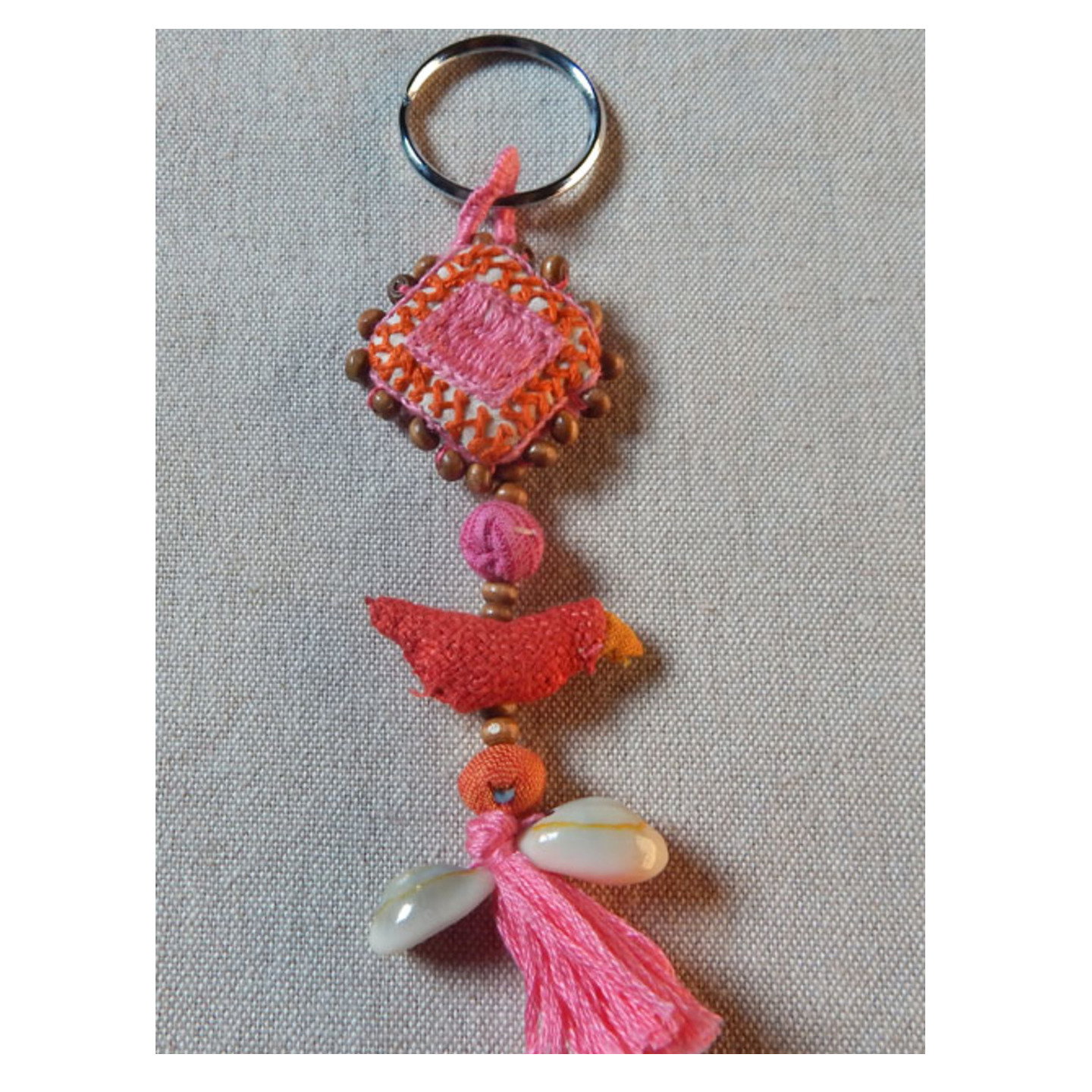 Key Chain - Camellia rose pink