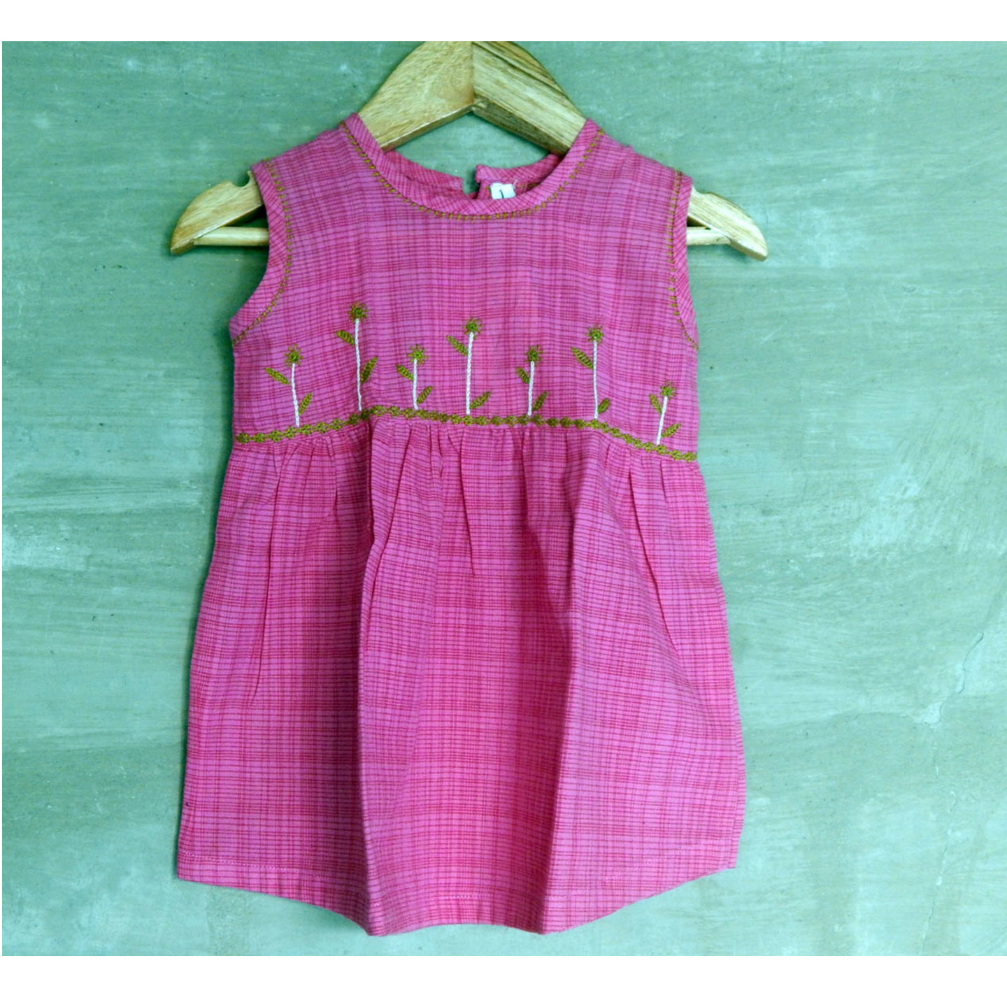 Kids cotton frock Age 1 Pink
