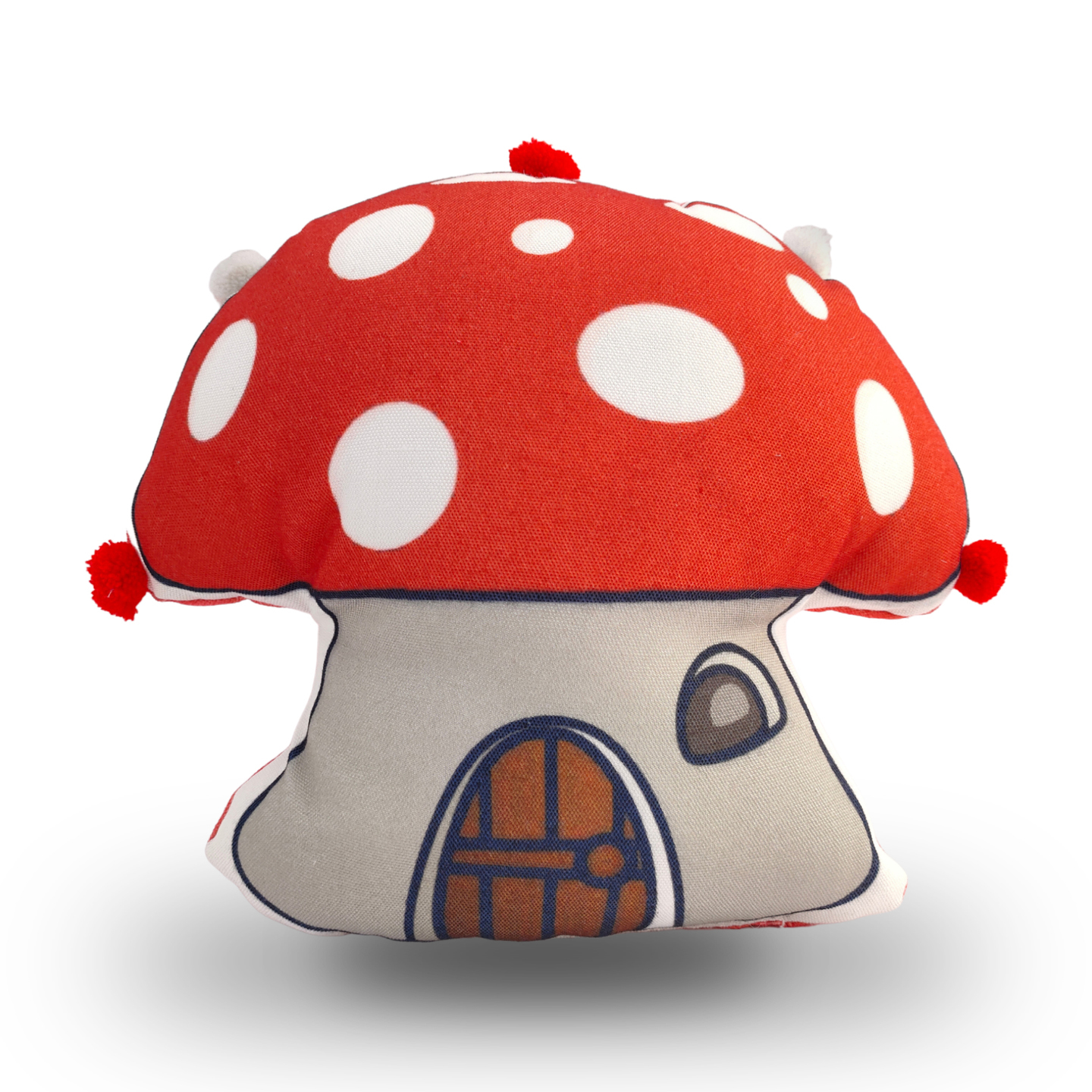 Myneev Digital printed Canvas Mushroom Kids and Baby Soft Toys for First Play/ Room Decoration/ Living Room/ Bench and Swings 30 x 30 Centimetre 0-5 Years