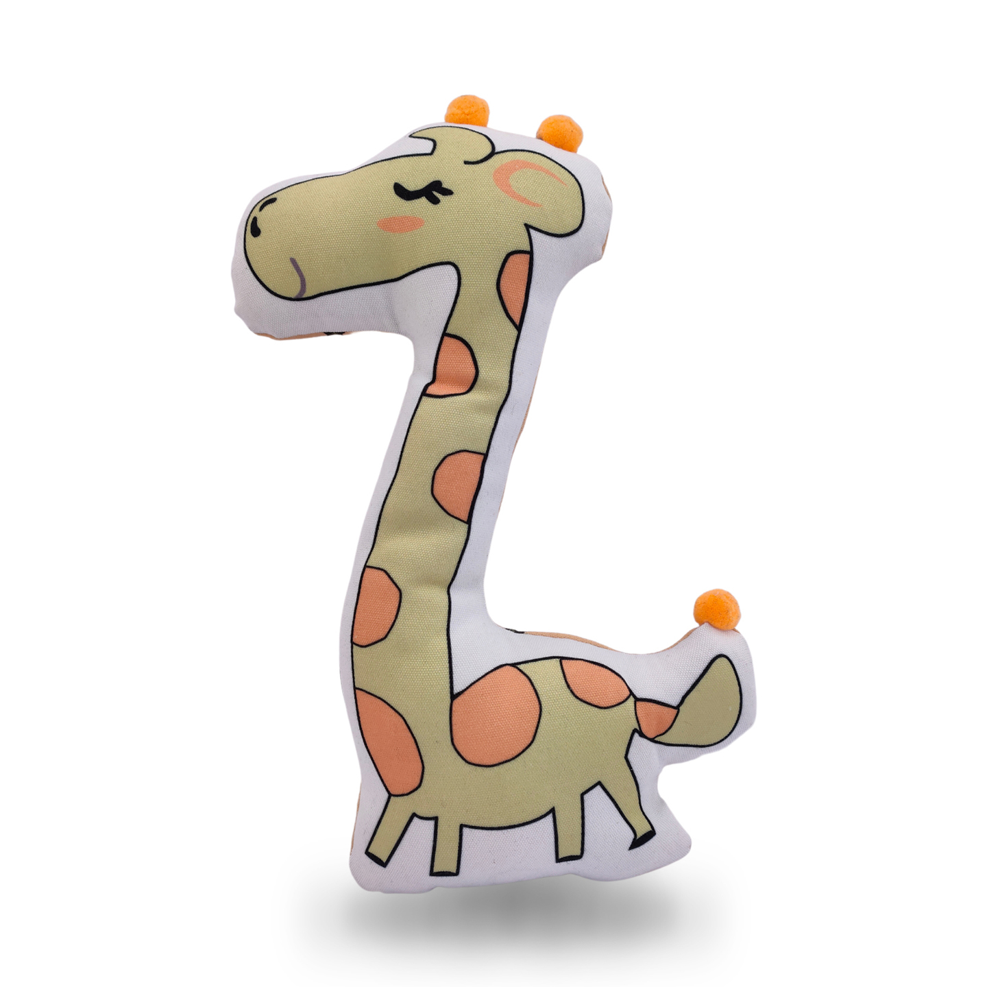 Digital Printed Giraffe Canvas Kids and New Born Baby Soft Sleeping Pillow for playing in Home 33 x 19 Centimetres 0-3 Years Multicolored
