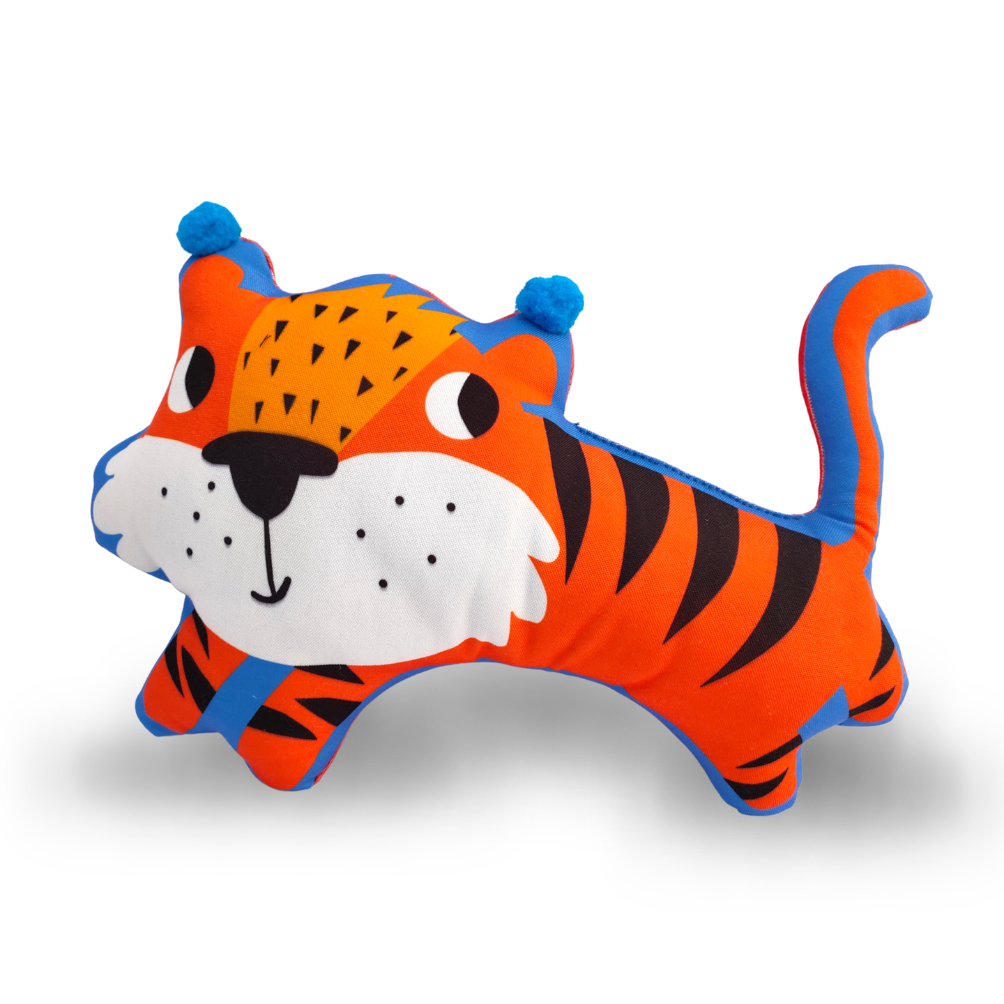Digital printed Tiger Shape Canvas Kids and New Born Baby Soft Sleeping Pillow for playing in Home 27 x 45 Centimetres 0-3 Years Multicolored