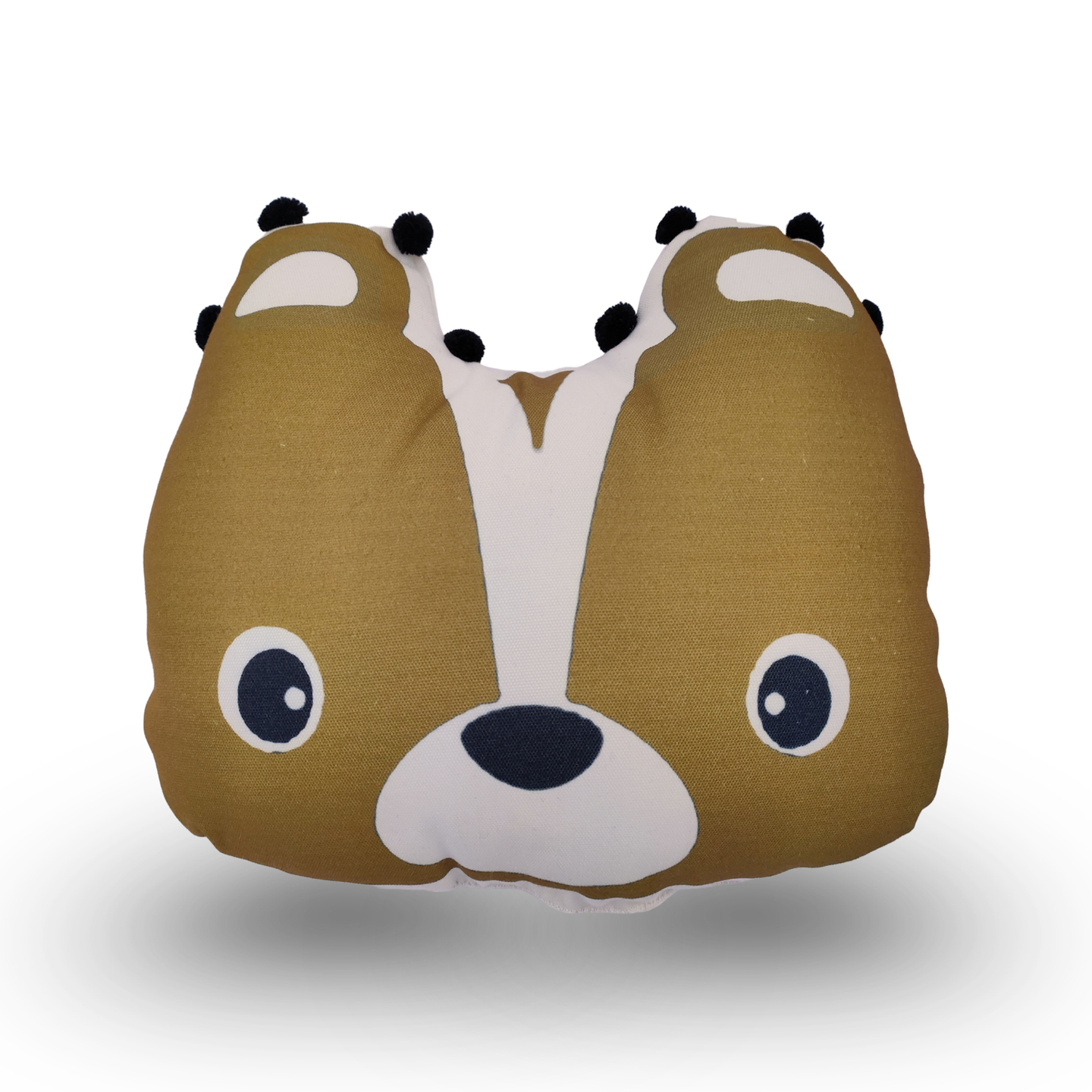 Myneev Bear Digital printed Canvas Baby and Kids Soft Pillow 33 x 28 Centimetres