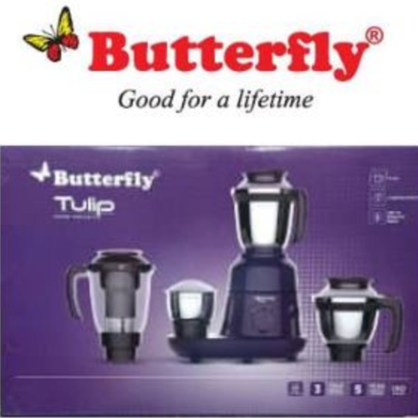 Butterfly Tulip 750 Watts 4 Jars Mixer Grinder Purple