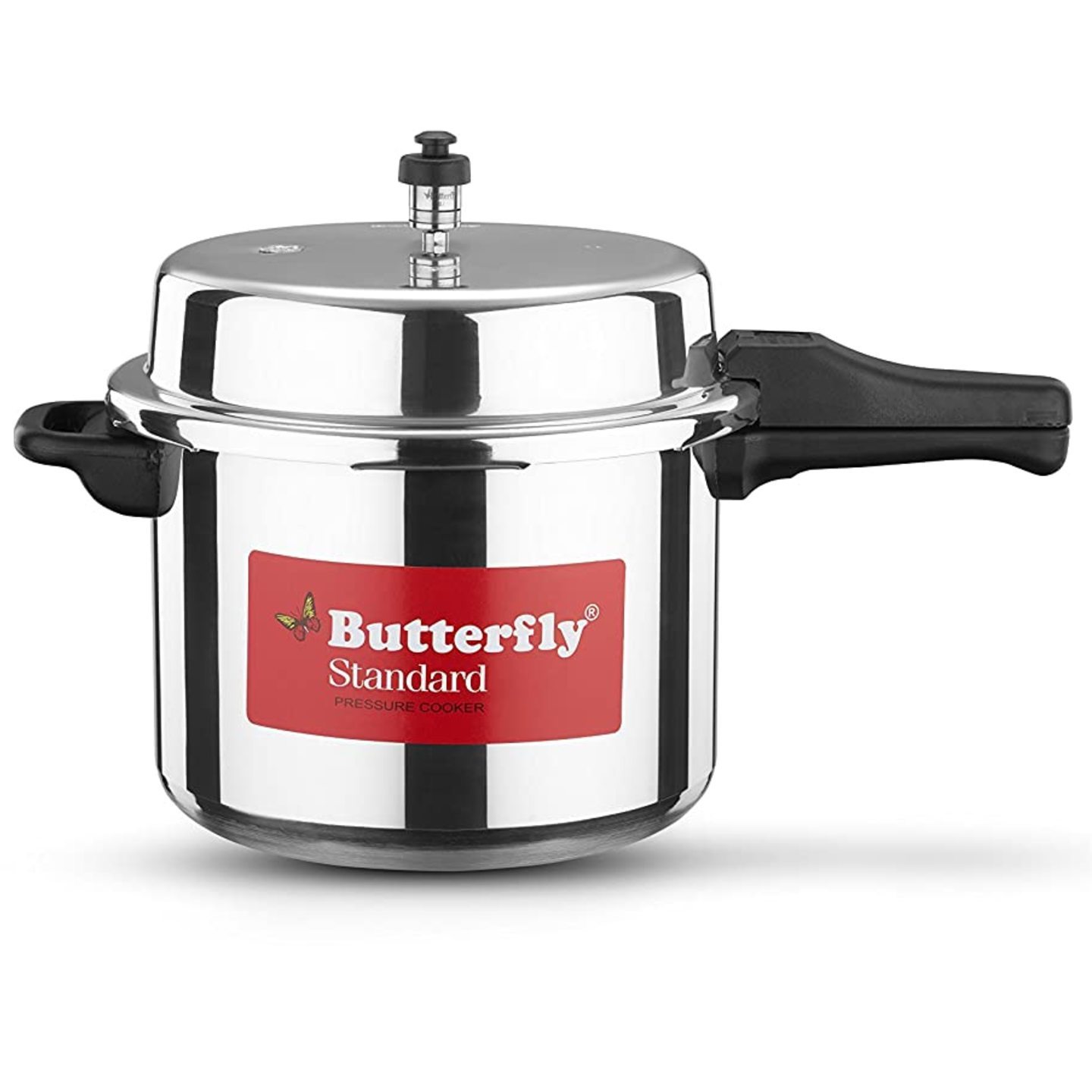 Butterfly Standard Aluminium Pressure Cooker, 10 Litre, Silver