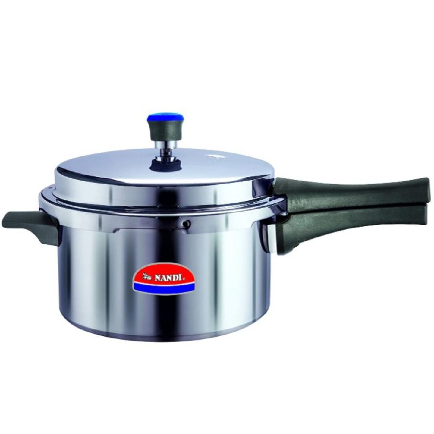 Nandi Outer Lid Aluminium Pressure Cooker, 3L, Silver