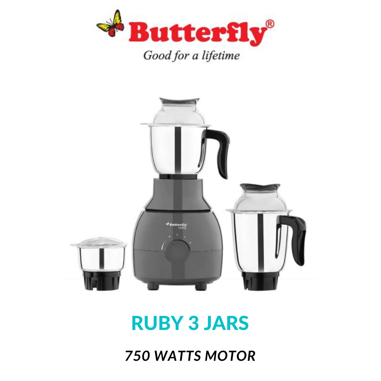 Butterfly Ruby 750 Watts 3Jars Mixer Grinder